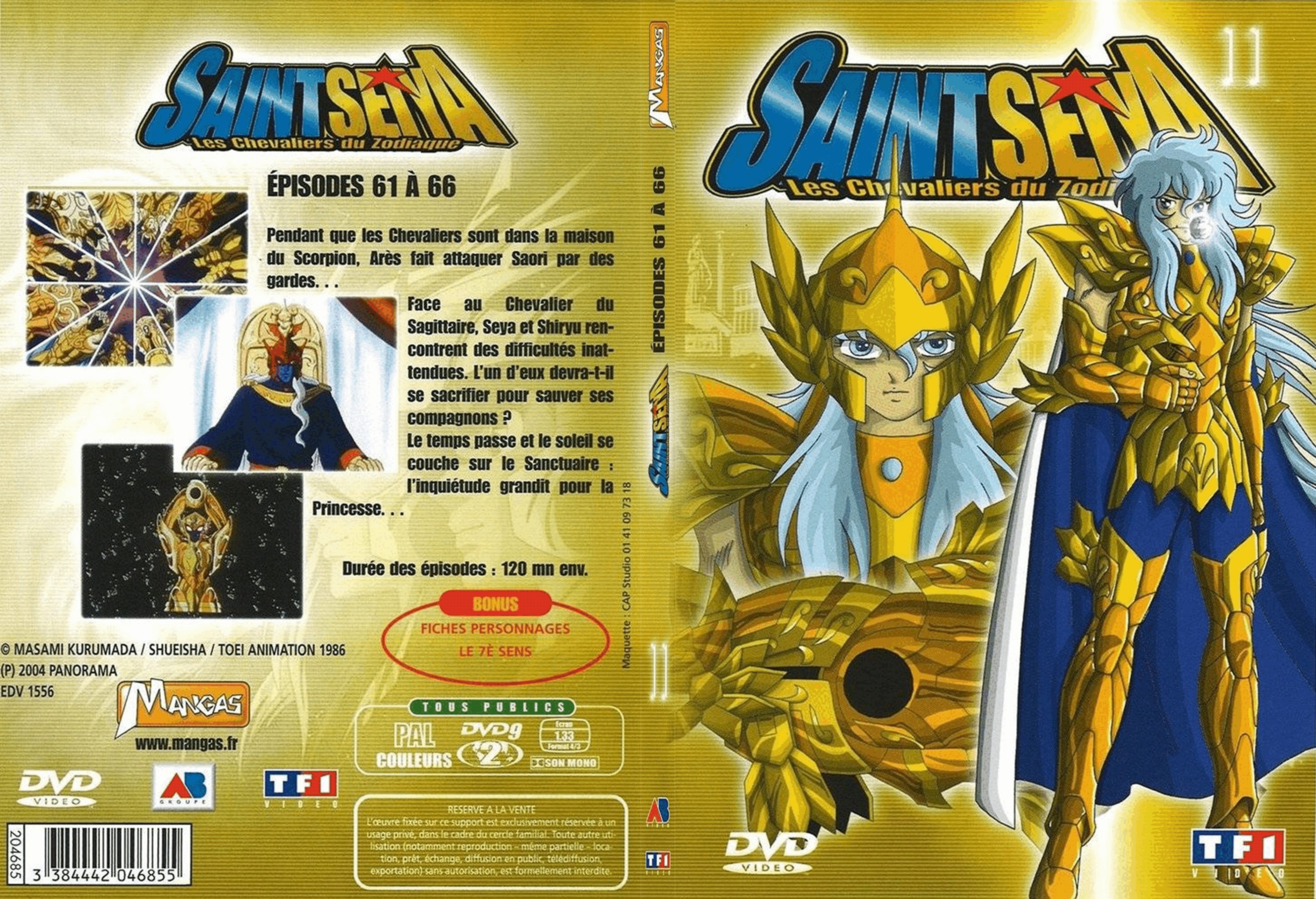 Jaquette DVD Saint Seiya vol 11 - SLIM
