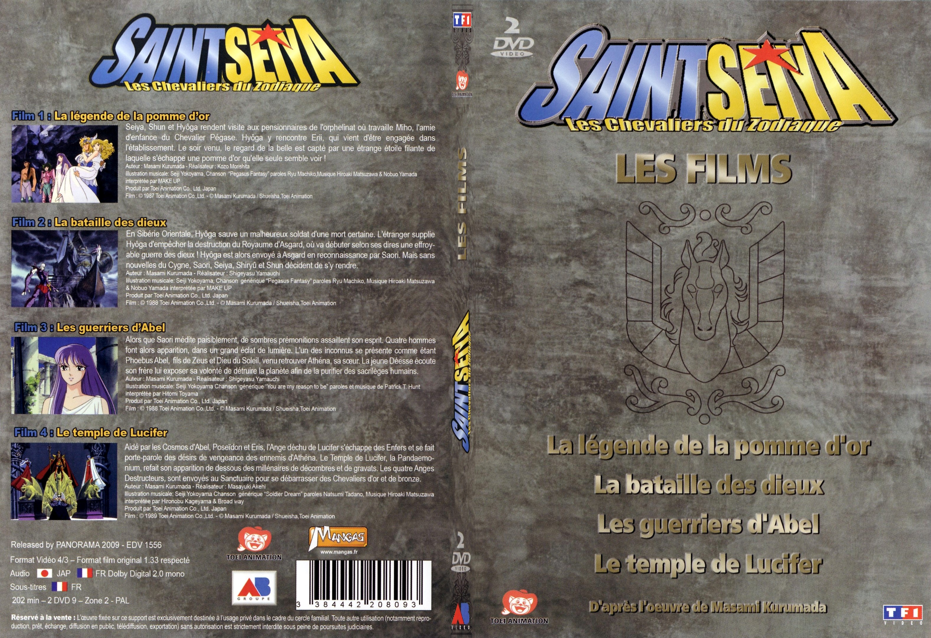 Jaquette DVD Saint seiya les chevaliers du zodiaque les films 1  4 - SLIM