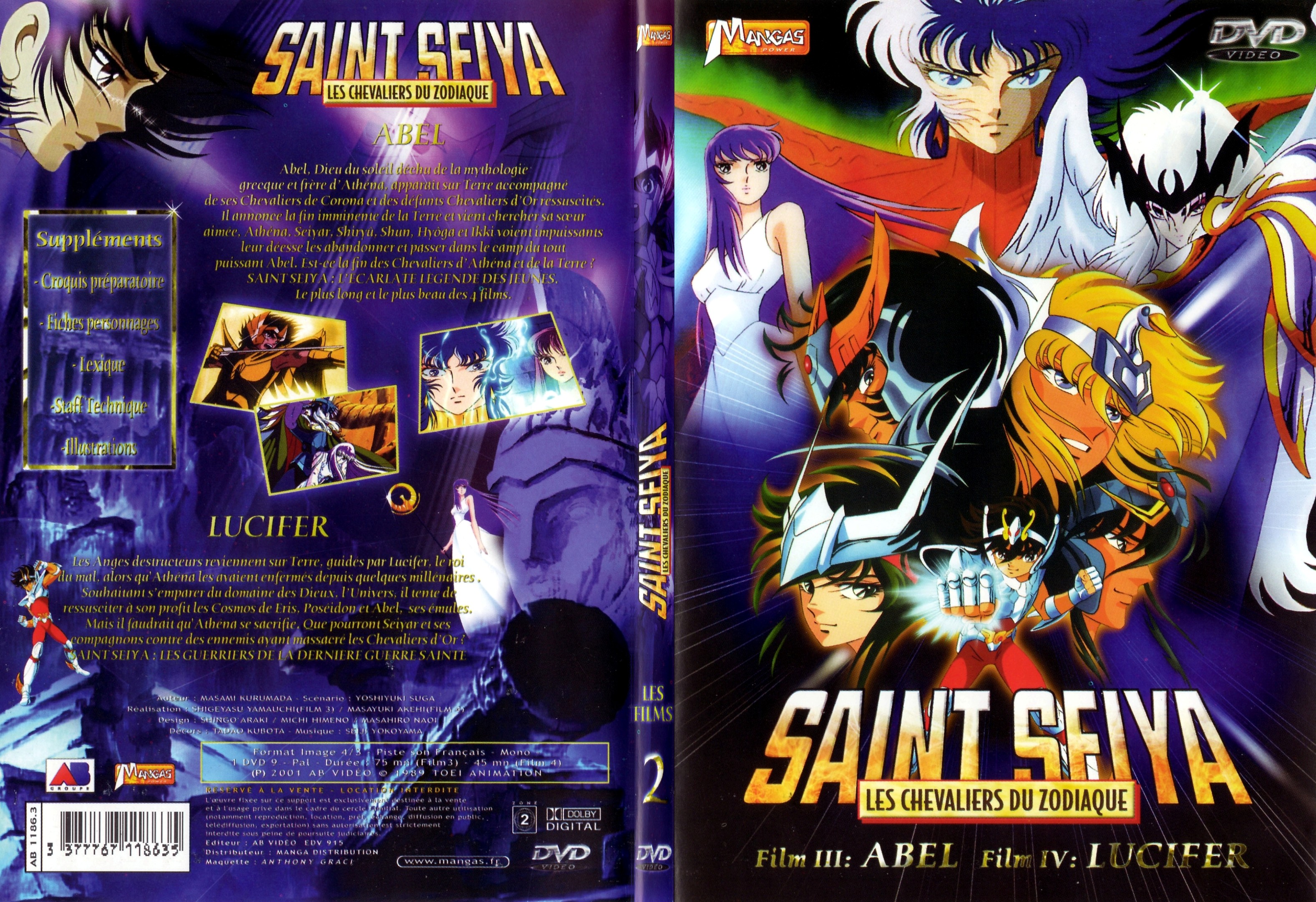 Jaquette DVD Saint seiya les chevaliers du zodiaque les films 3  4 - SLIM