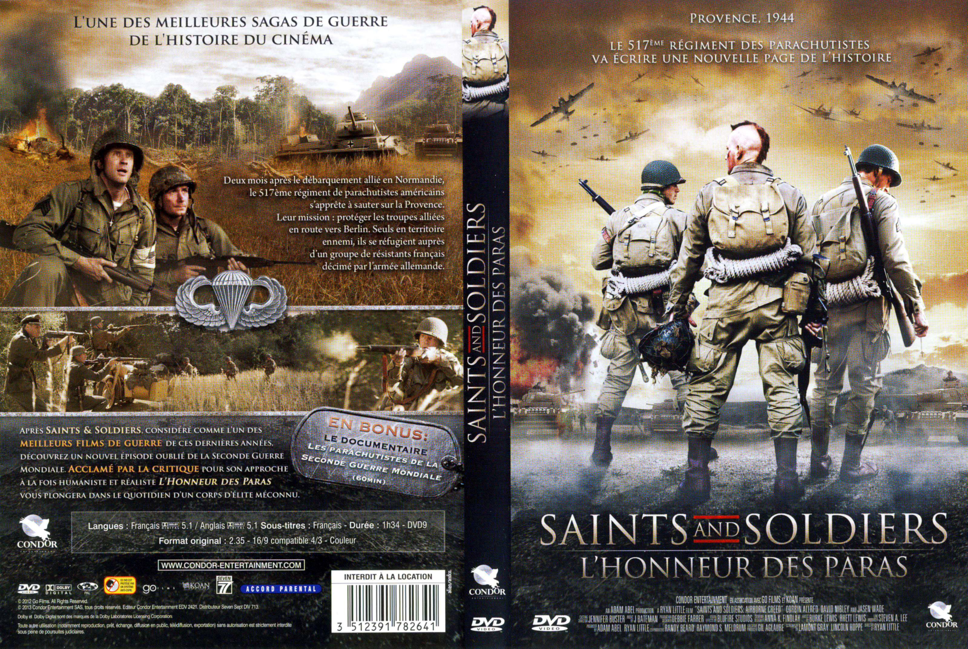 Jaquette DVD Saints and Soldiers L