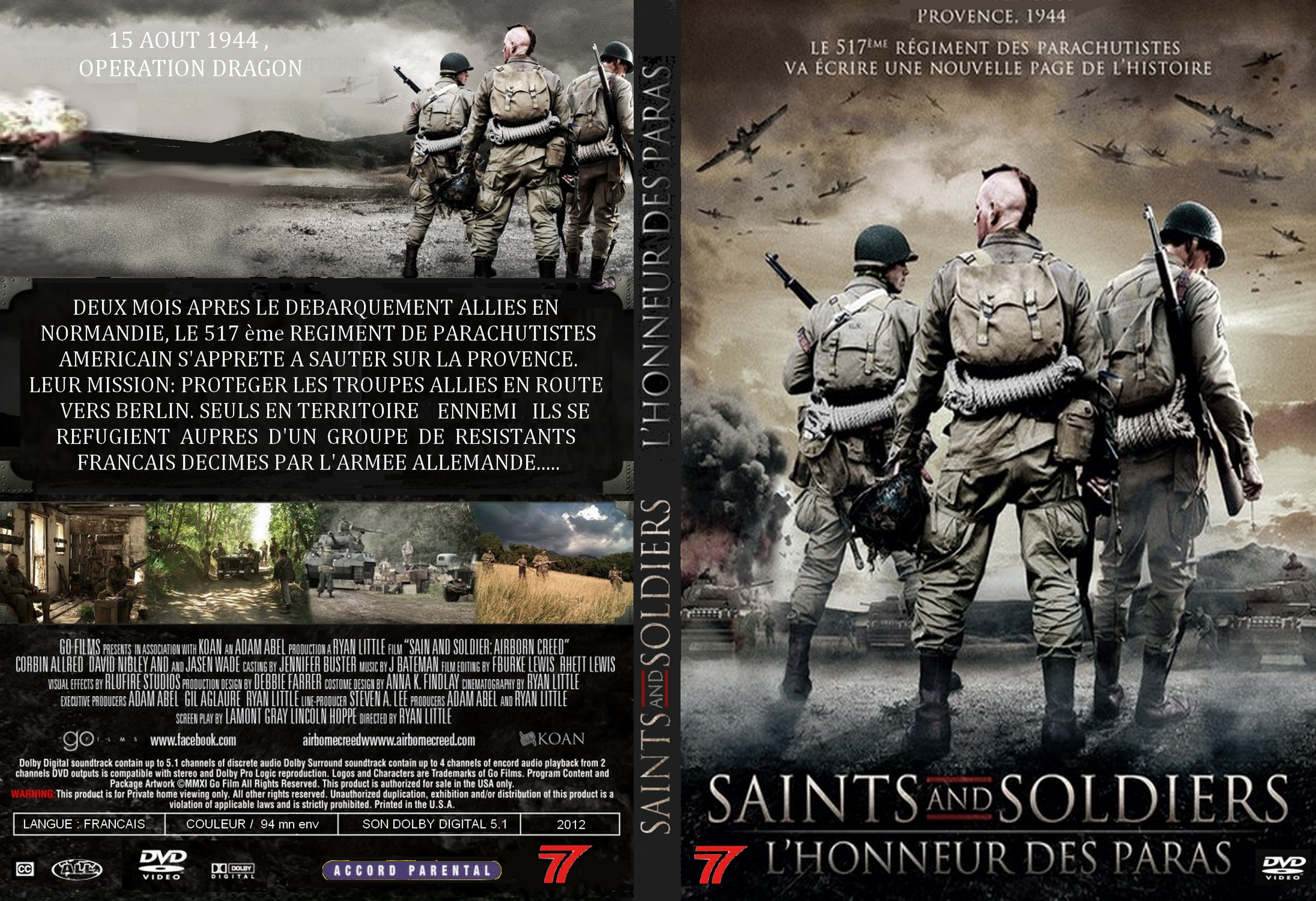 Jaquette DVD Saints and Soldiers L