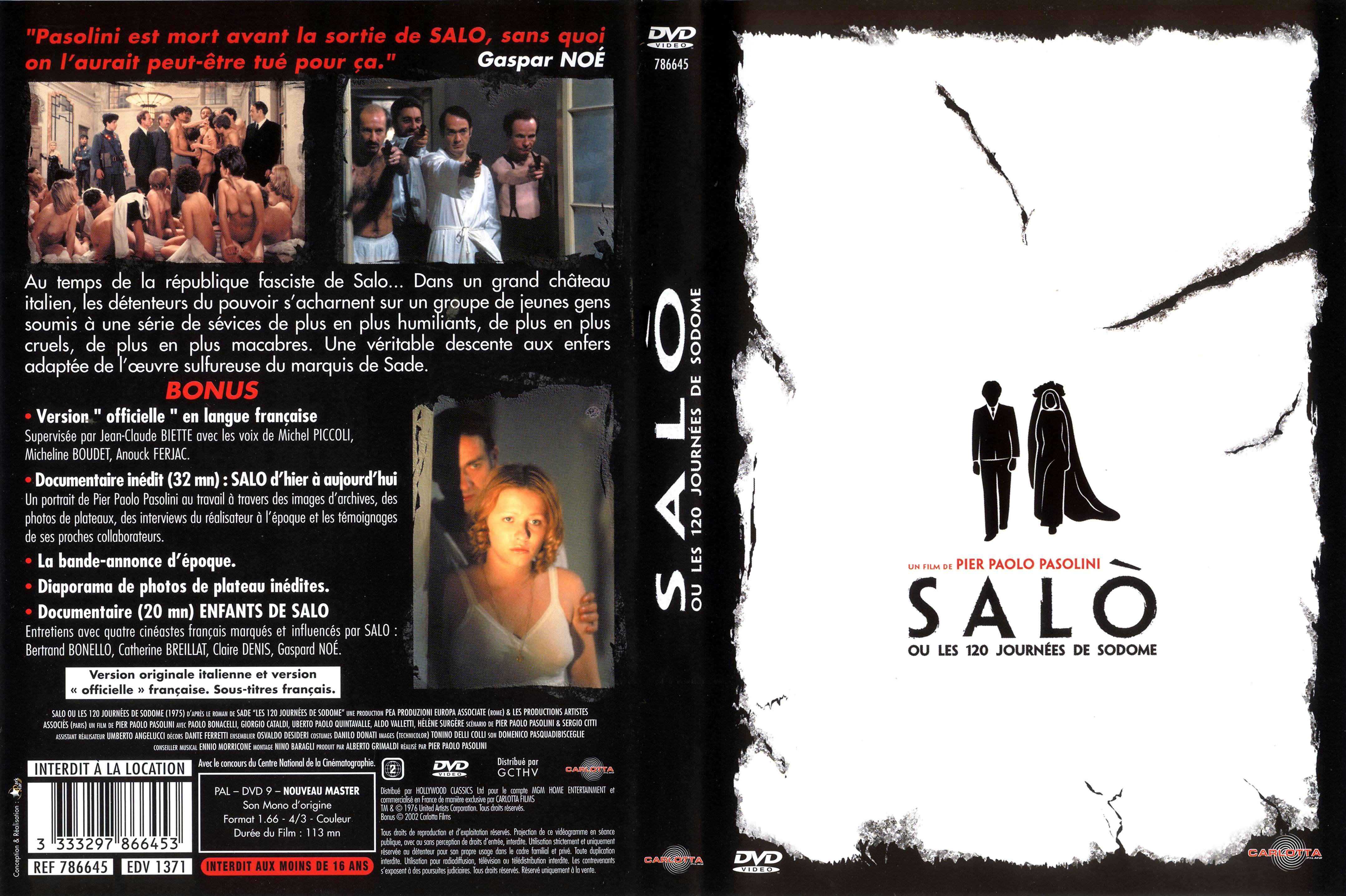 Jaquette DVD Salo ou les 120 journees de Sodome v2
