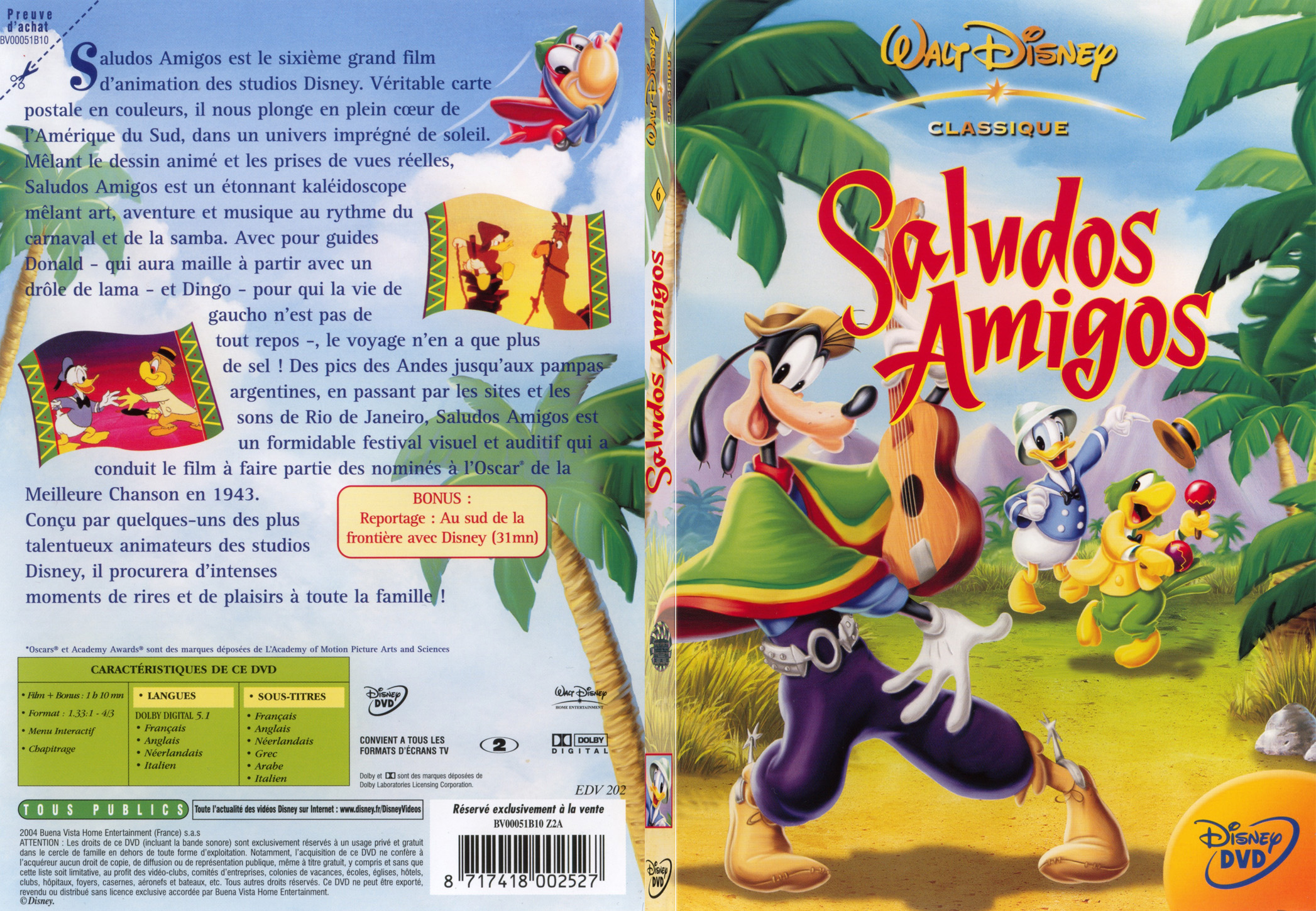 Jaquette DVD Saludos amigos - SLIM