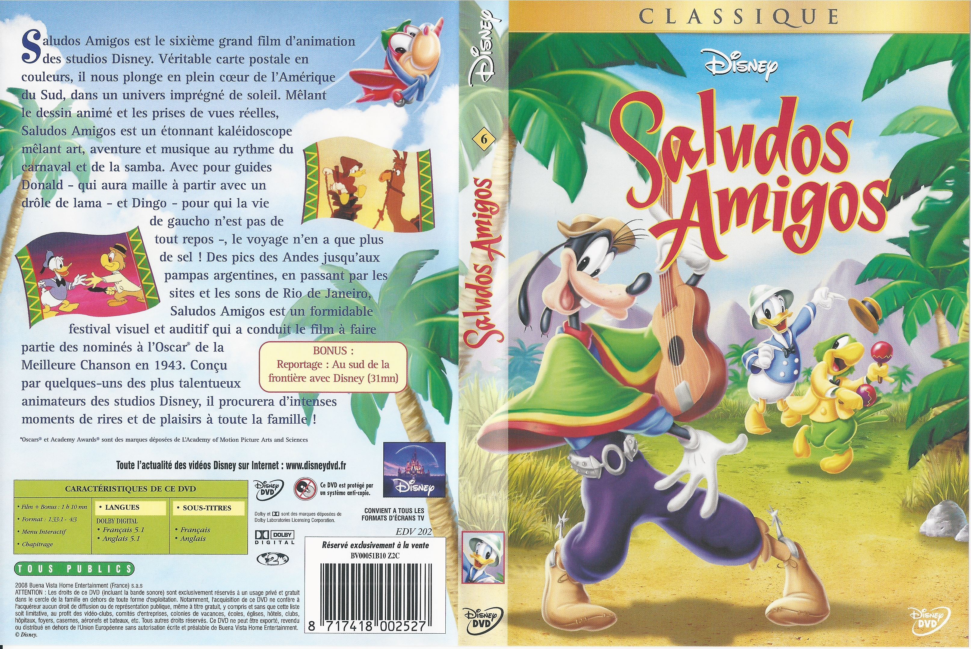 Jaquette DVD Saludos amigos v2