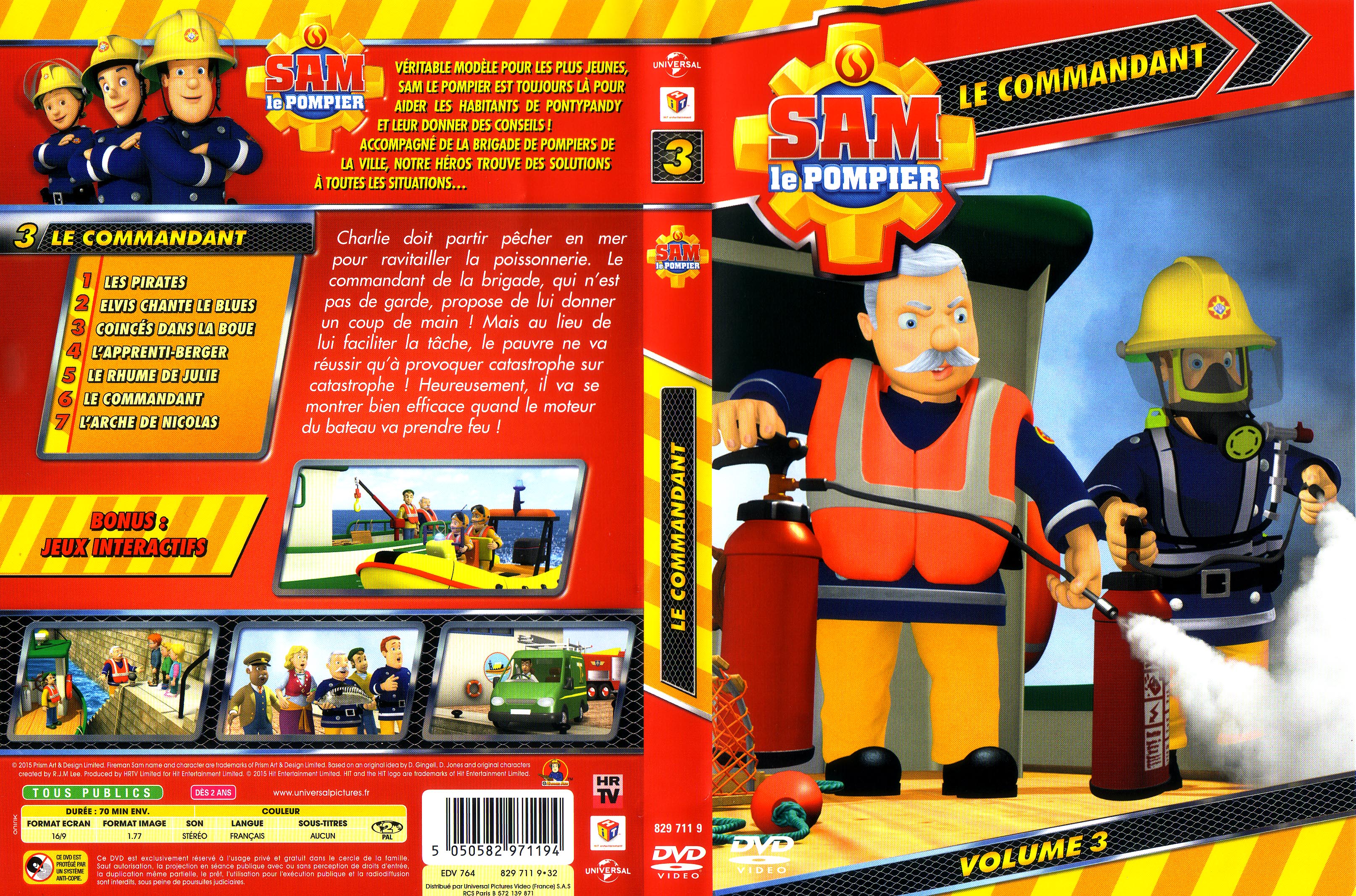 Jaquette DVD Sam le pompier - Volume 3 - Le Commandant