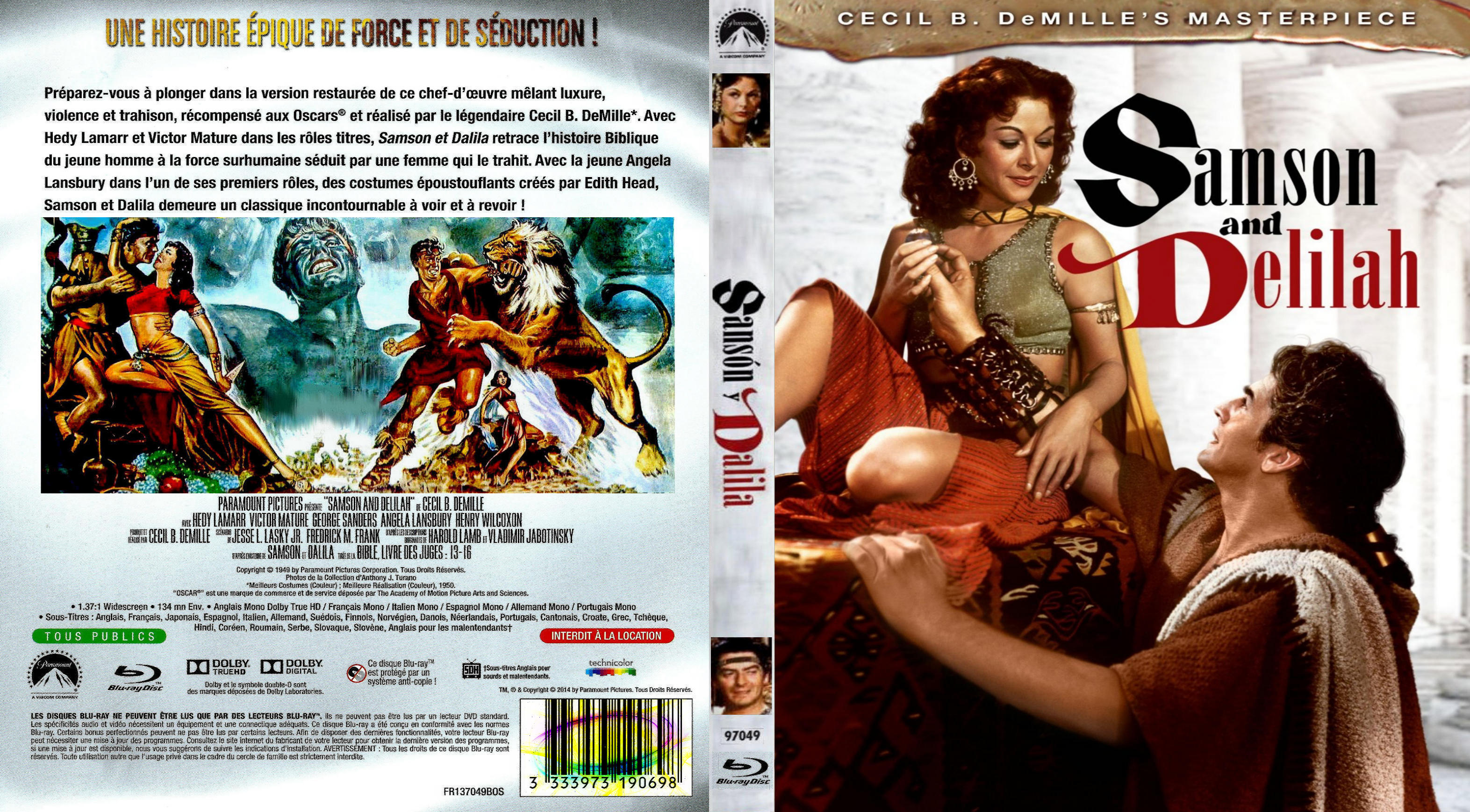 Jaquette DVD Samson et Dalila custom (BLU-RAY) 