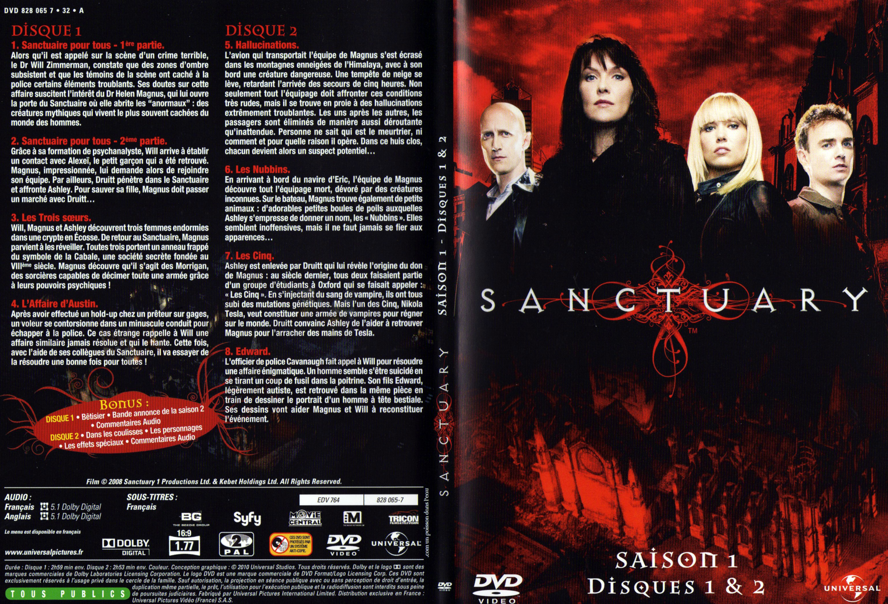 Jaquette DVD Sanctuary Saison 1 DVD 1