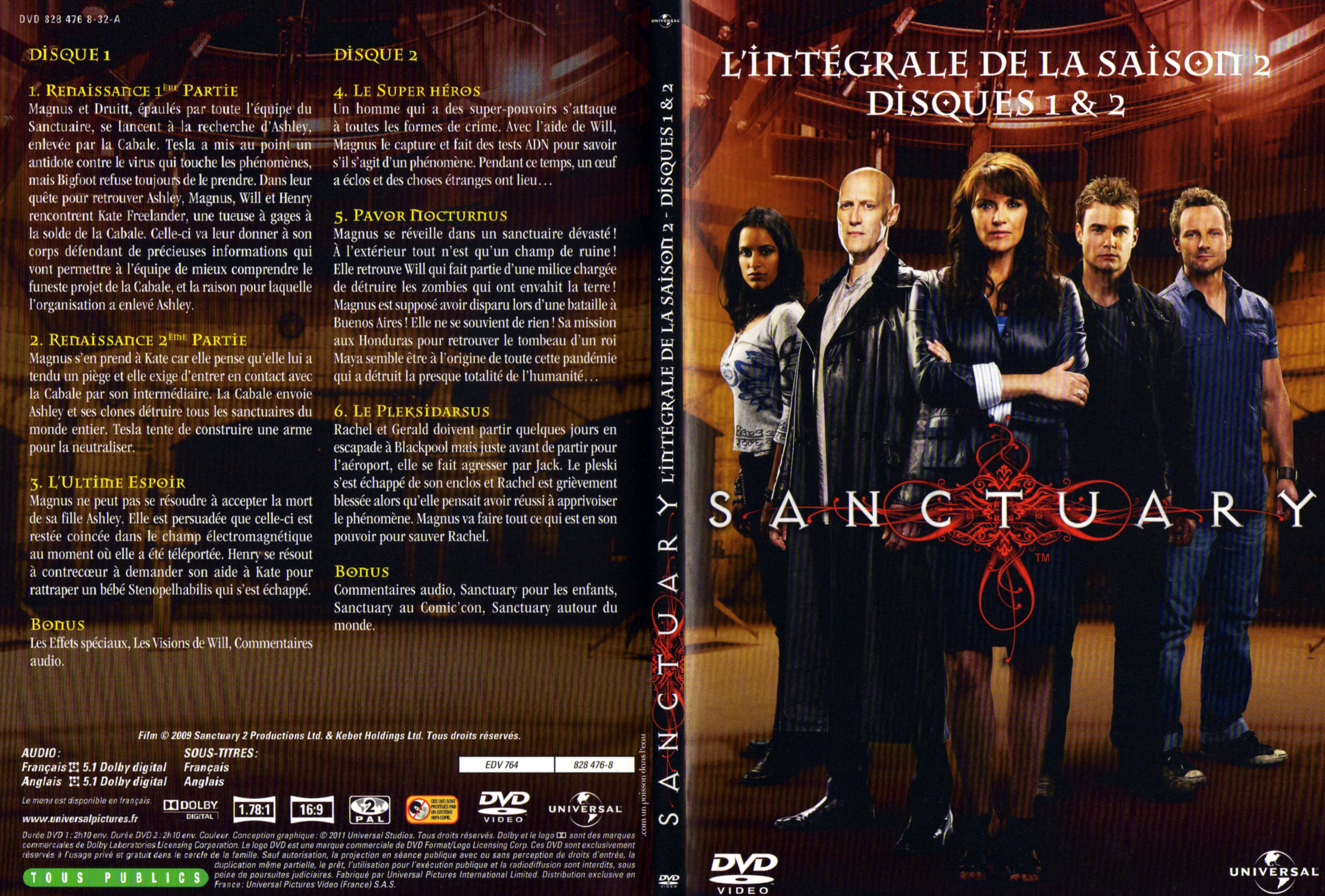 Jaquette DVD Sanctuary Saison 2 DVD 1