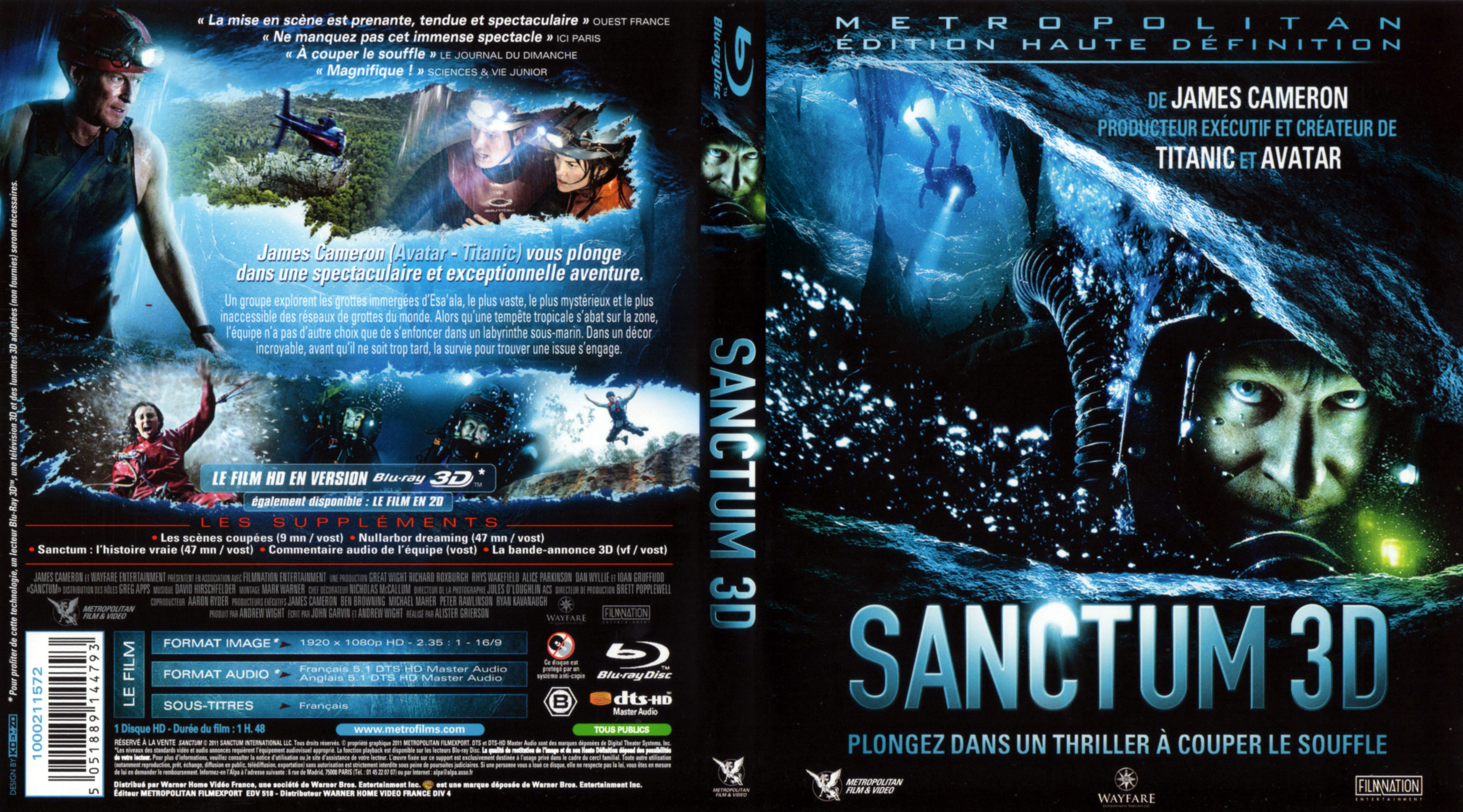Jaquette DVD Sanctum 3D (BLU-RAY)