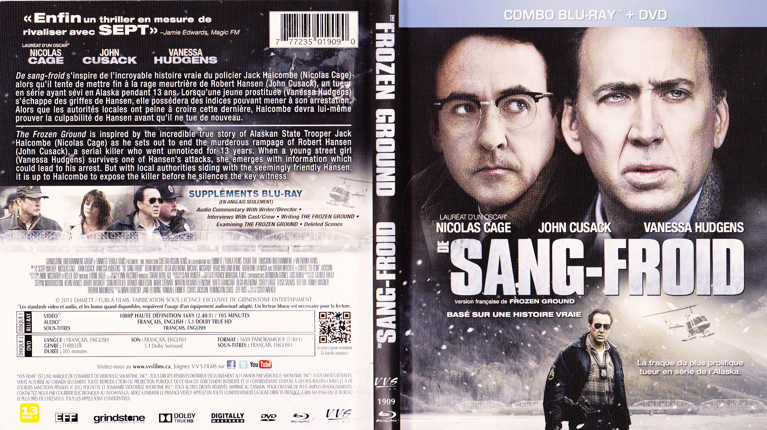 Jaquette DVD Sang- Froid - Frozen Ground (Canadienne)
