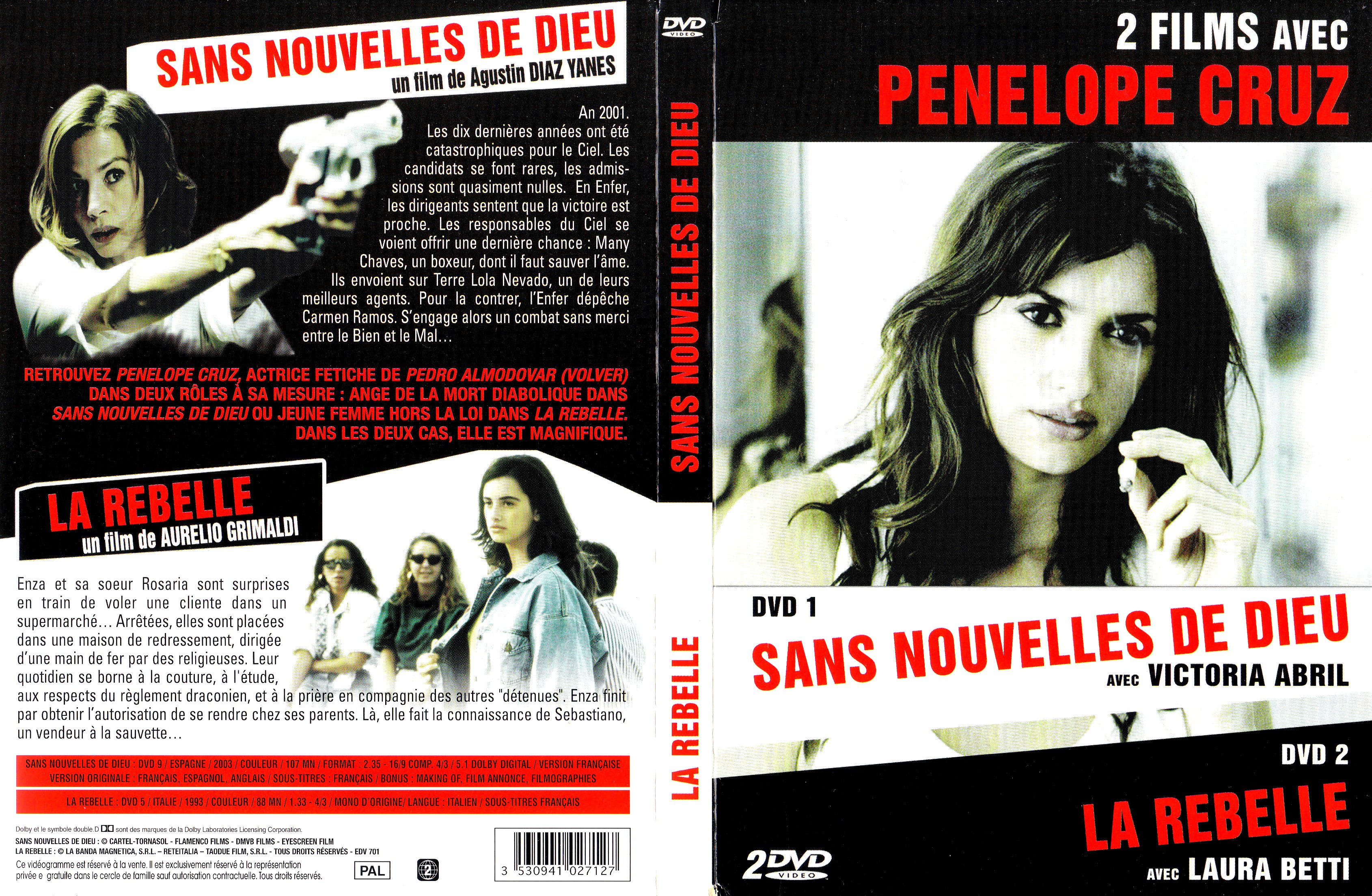 Jaquette DVD Sans nouvelles de dieu + La rebelle