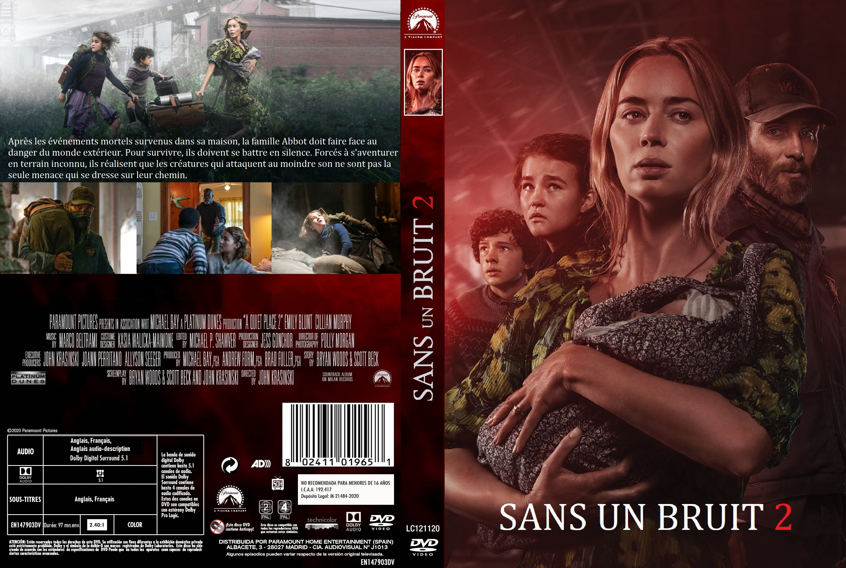 Jaquette DVD Sans un bruit 2 custom