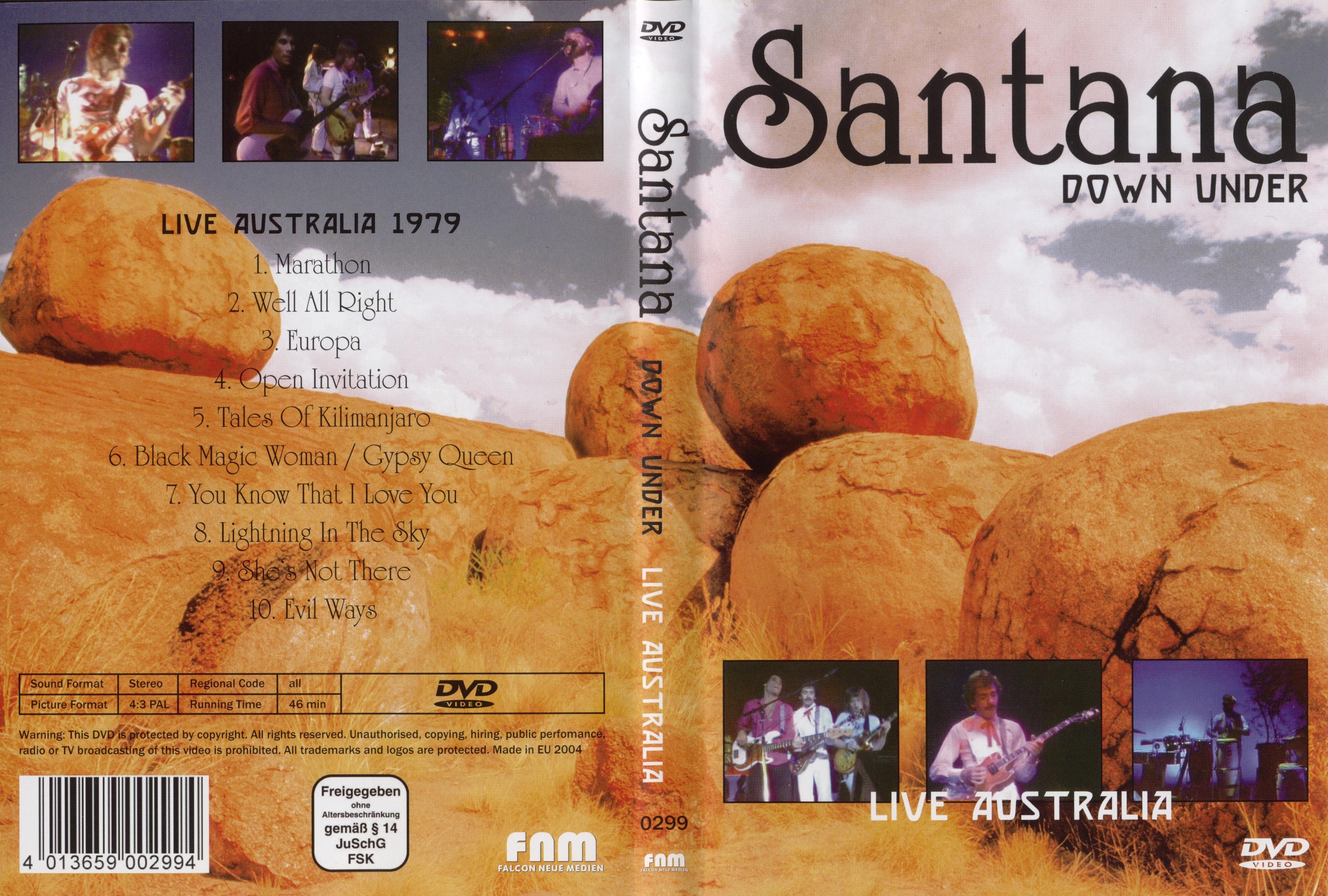 Jaquette DVD Santana down under live Australia