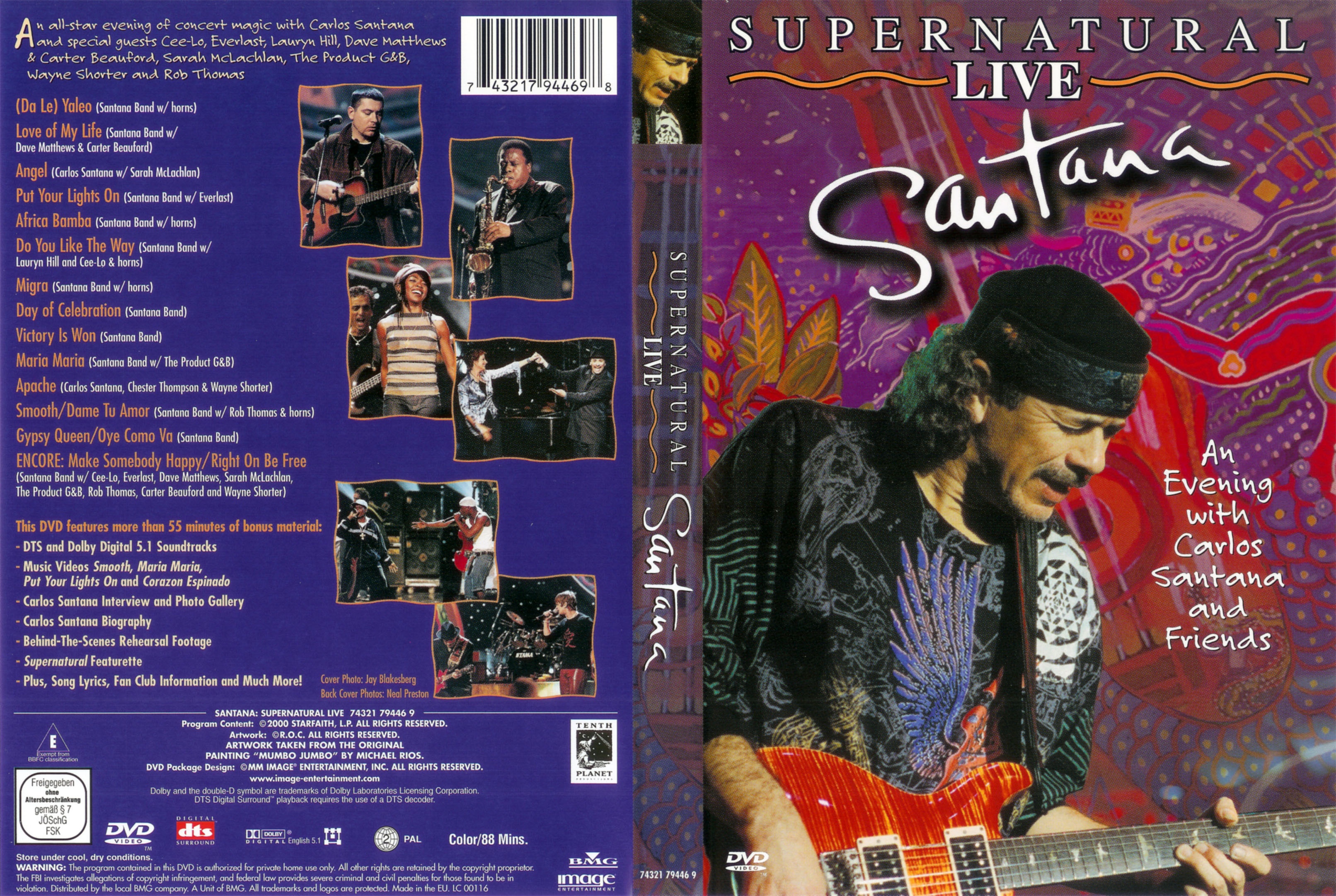 Jaquette DVD Santana supernatural live