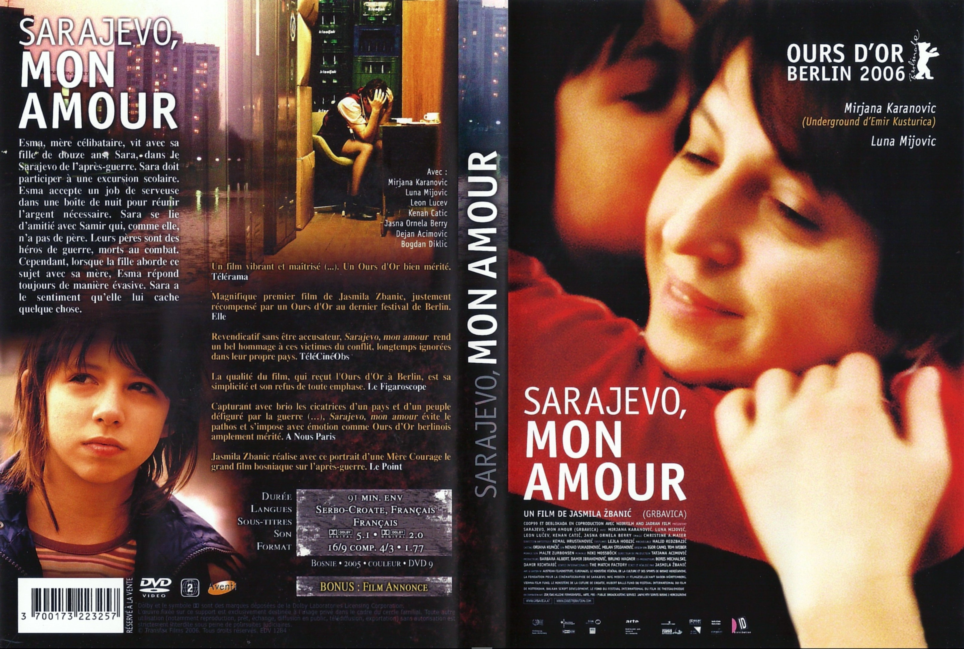 Jaquette DVD Sarajevo mon amour