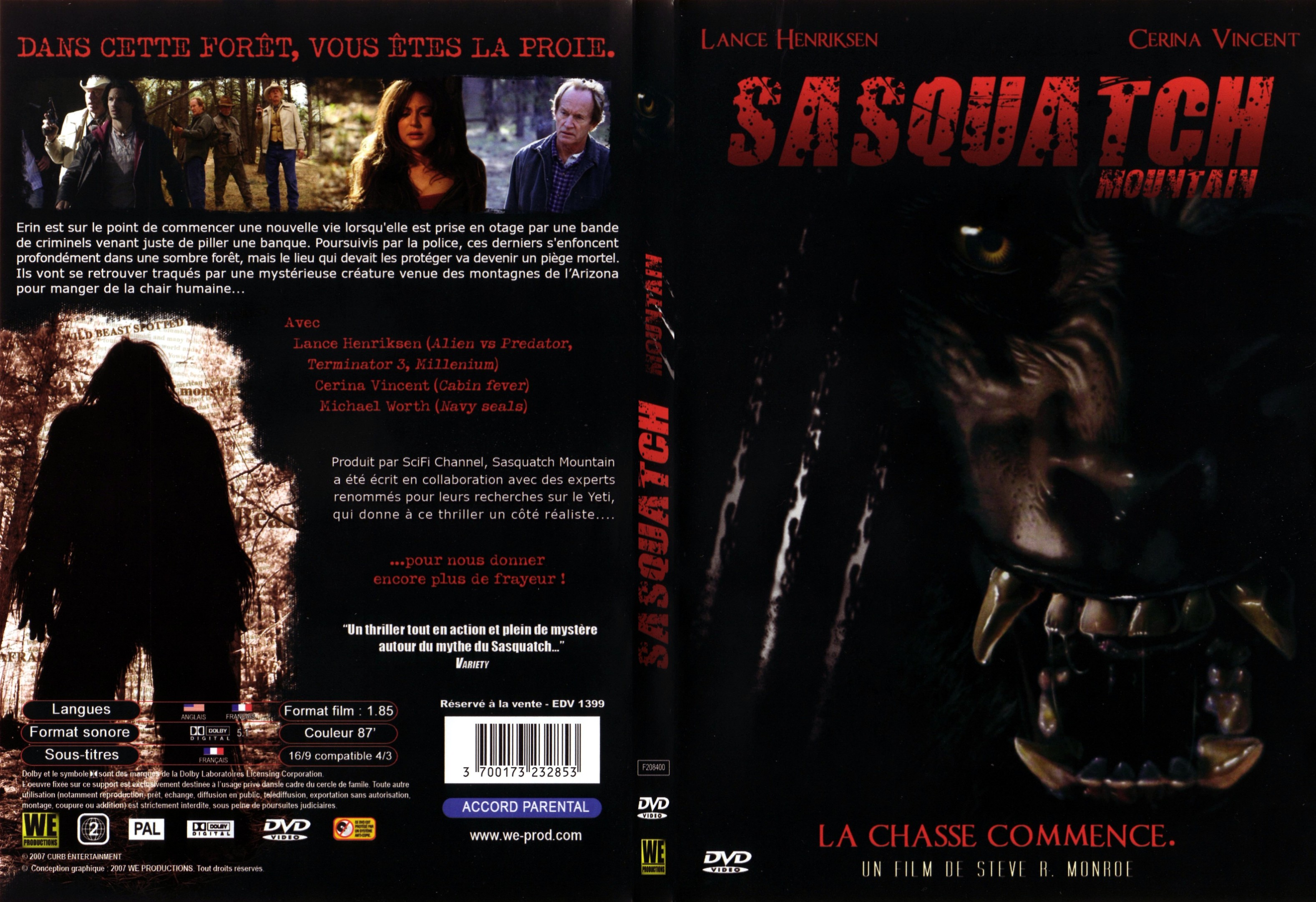 Jaquette DVD Sasquatch Moutain - SLIM