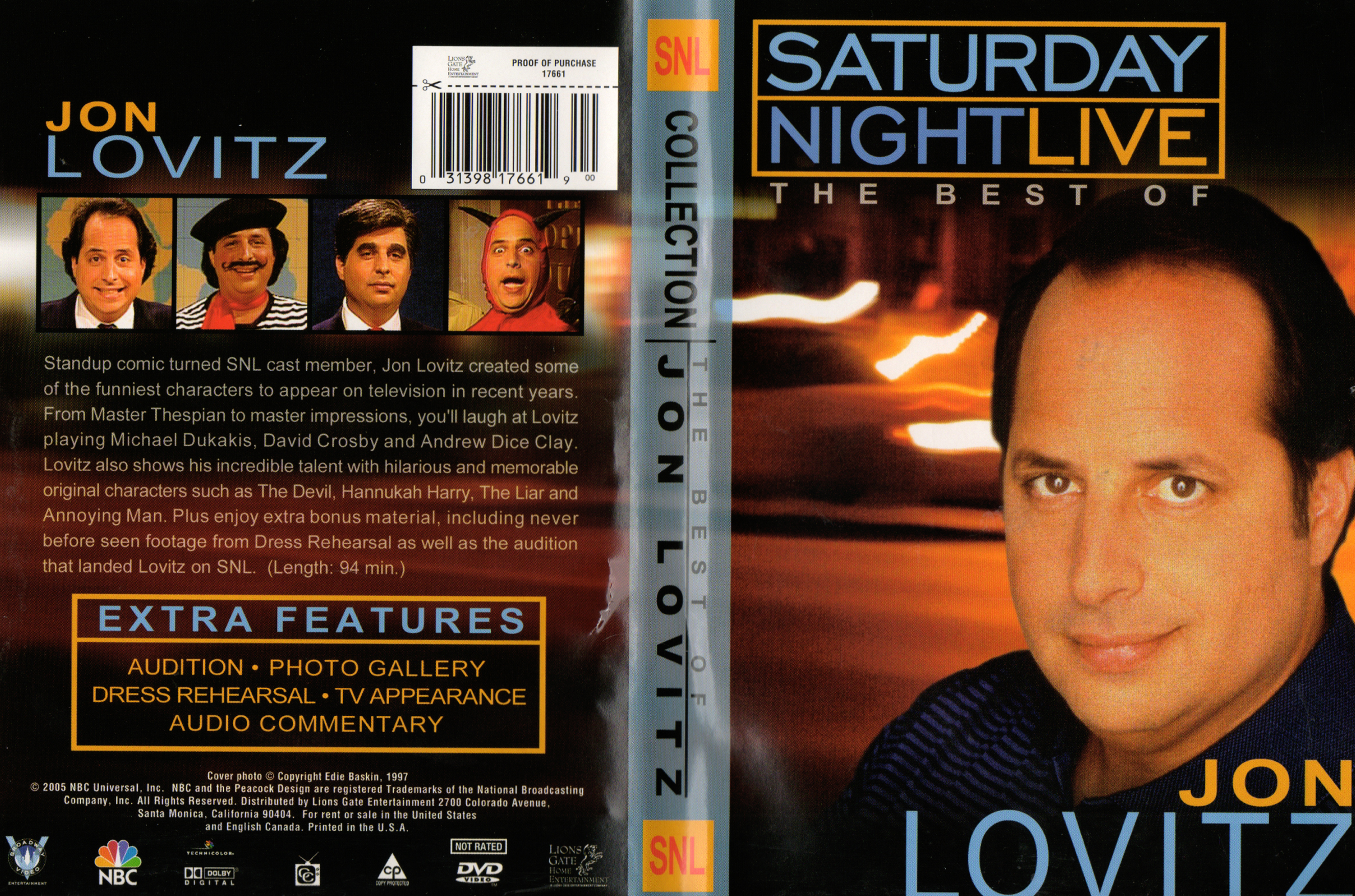 Jaquette DVD Saturday night live - Jon Lovitz