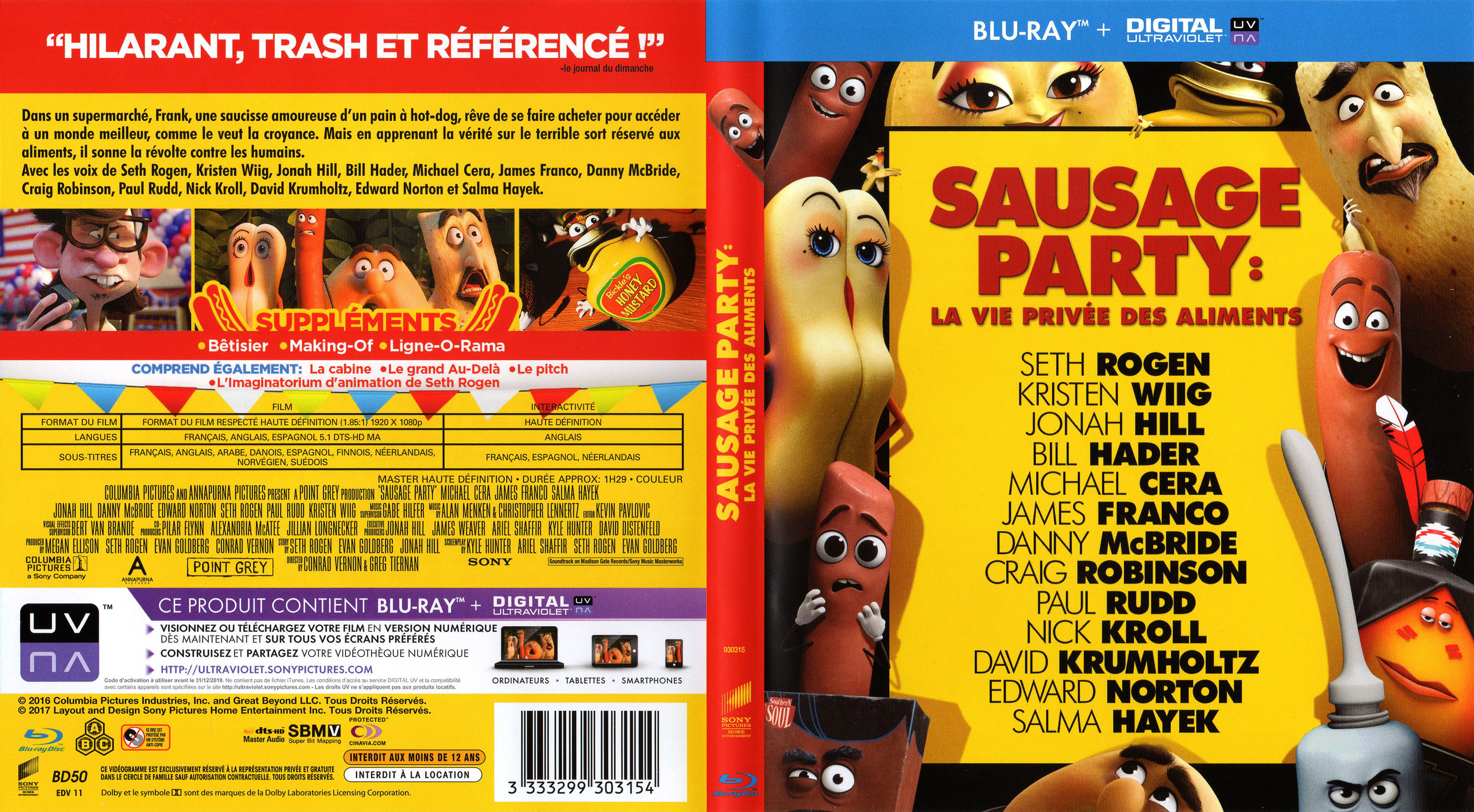 Jaquette DVD Sausage Party - La vie prive des aliments (BLU-RAY)