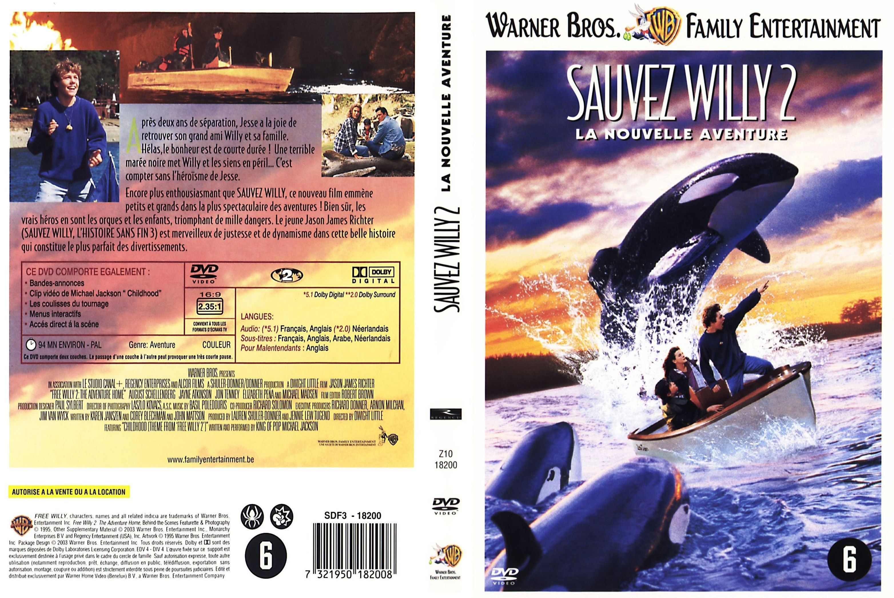 Jaquette DVD Sauver Willy 2