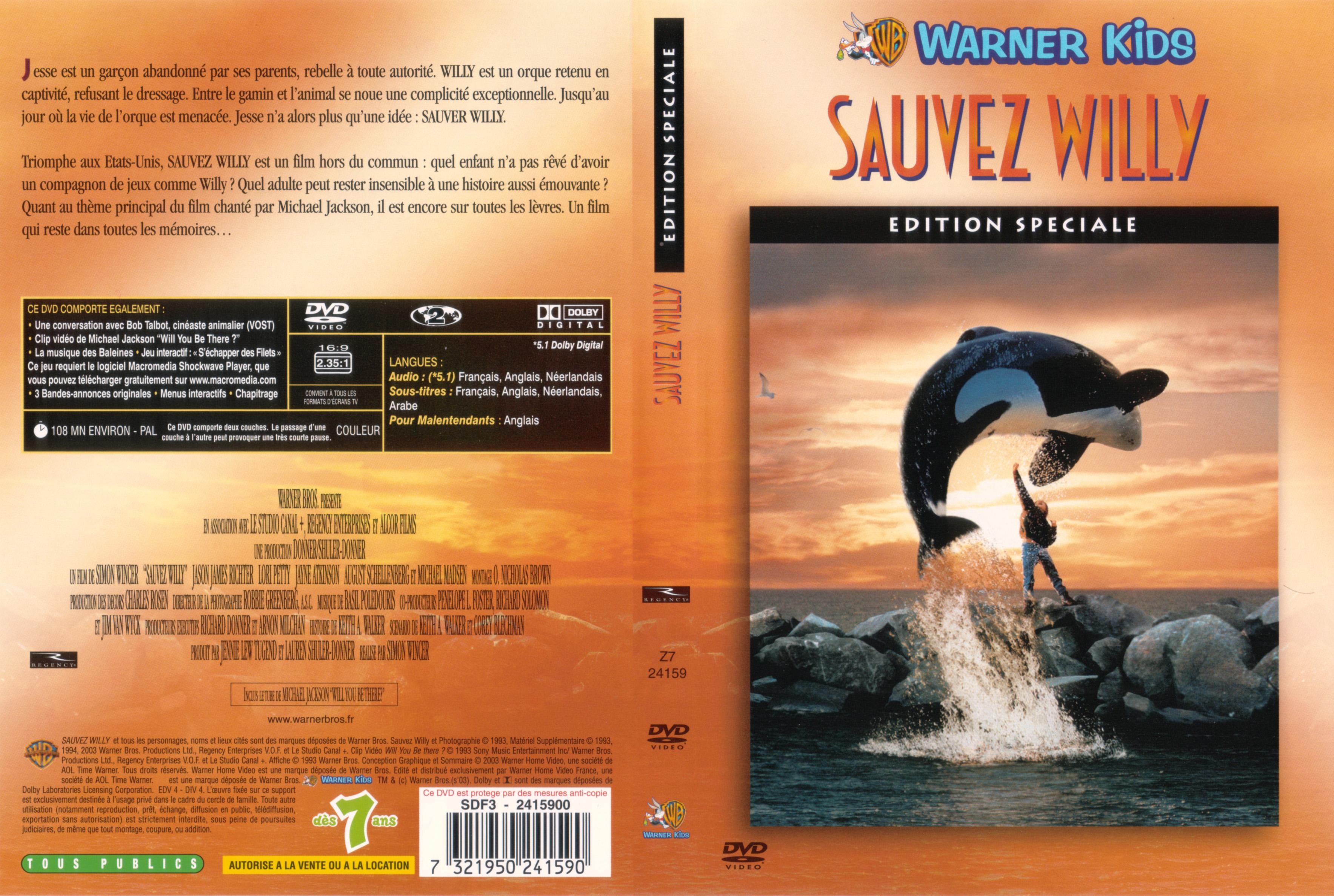 Jaquette DVD Sauvez Willy