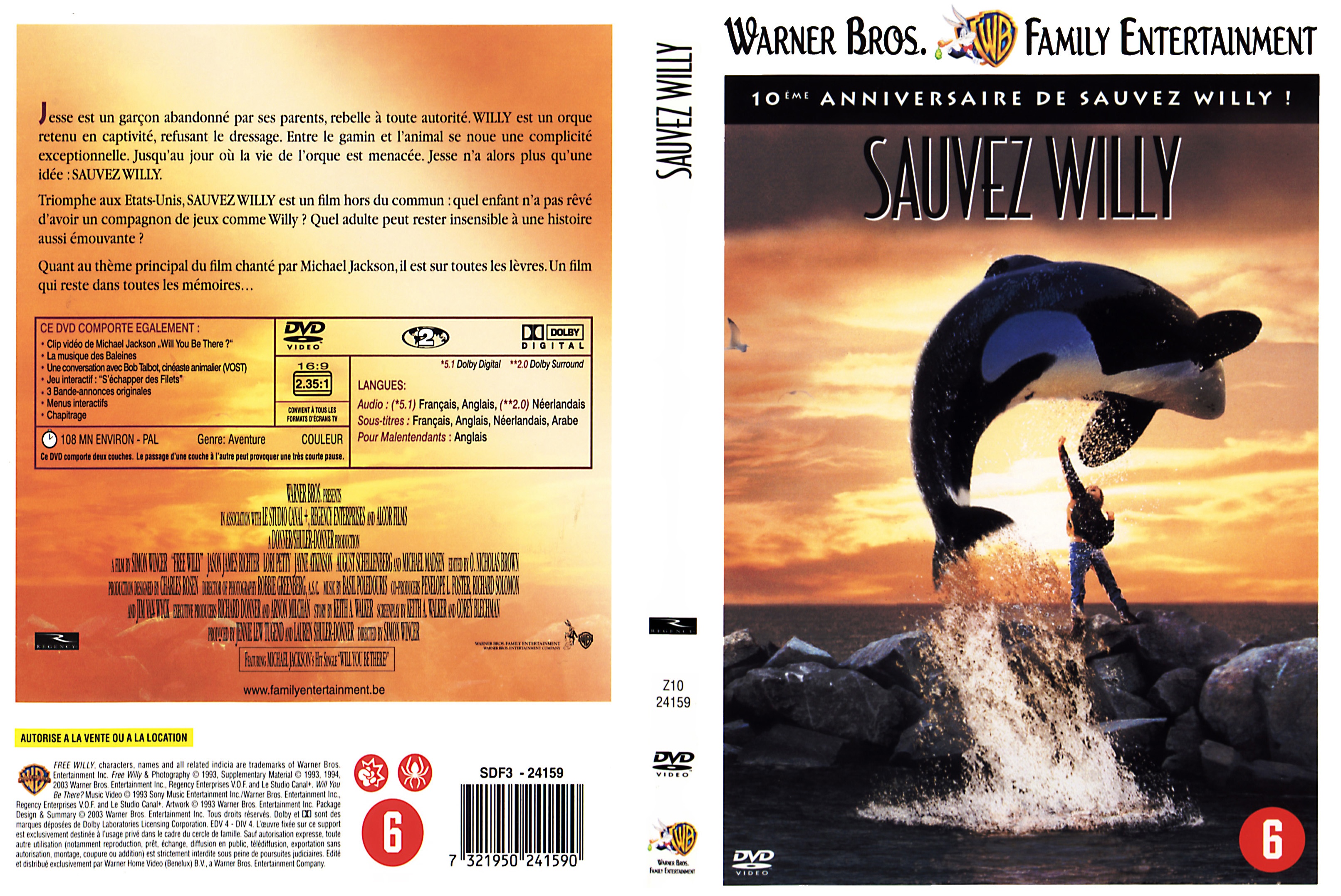 Jaquette DVD Sauvez Willy v2
