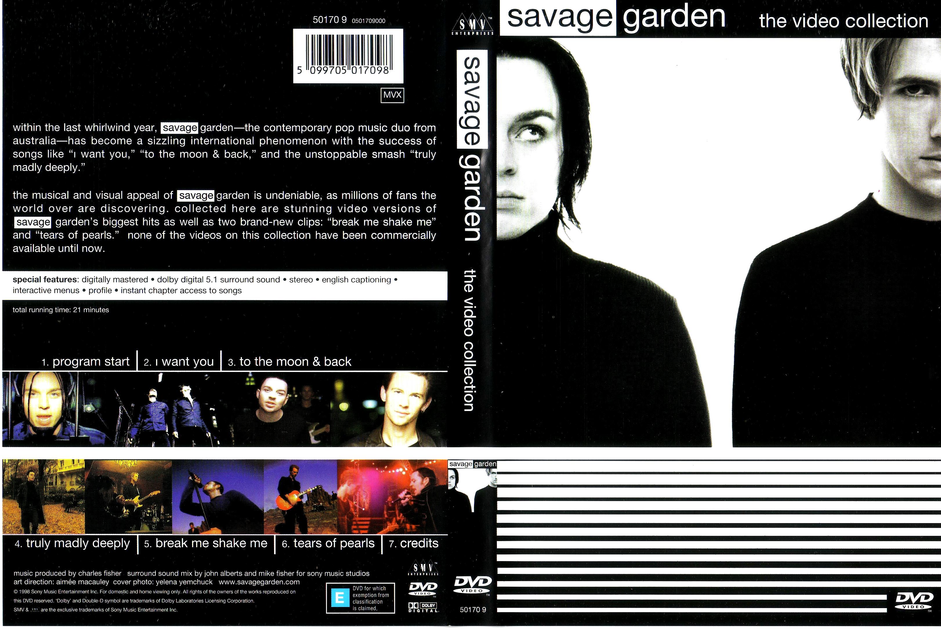 Jaquette DVD Savage Garden Video Collection