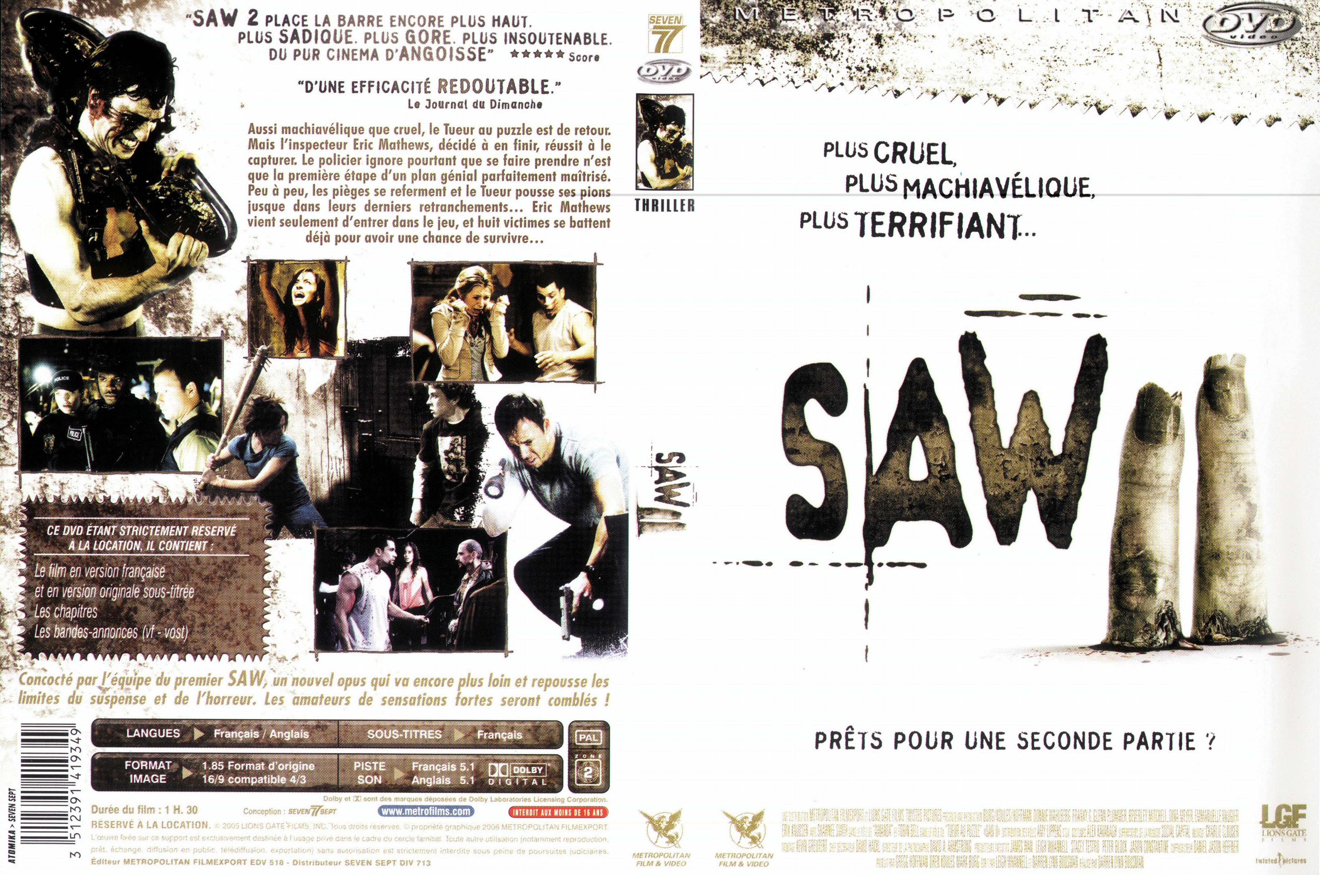 Jaquette DVD Saw 2 v2