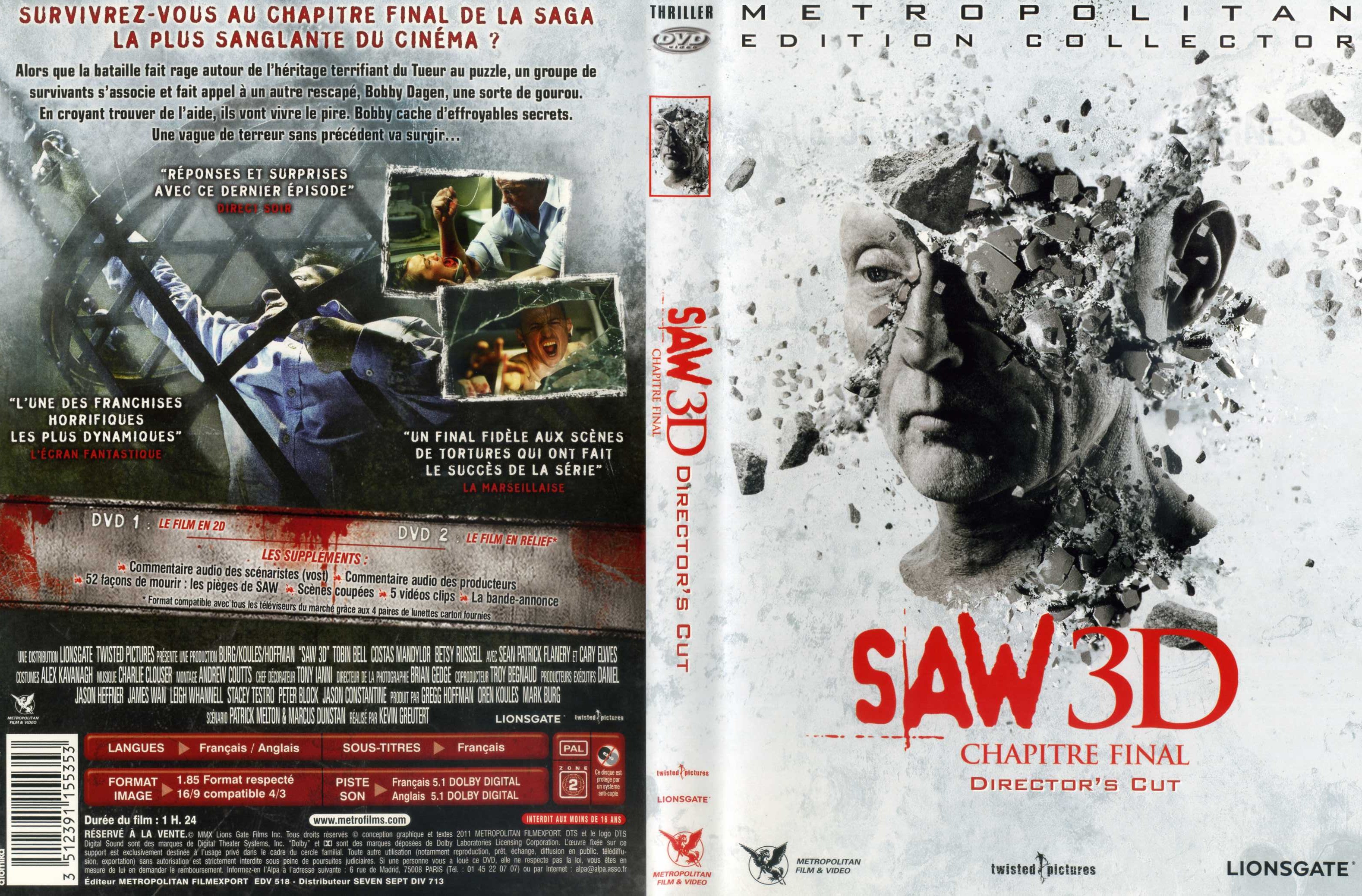 Jaquette DVD Saw 3D