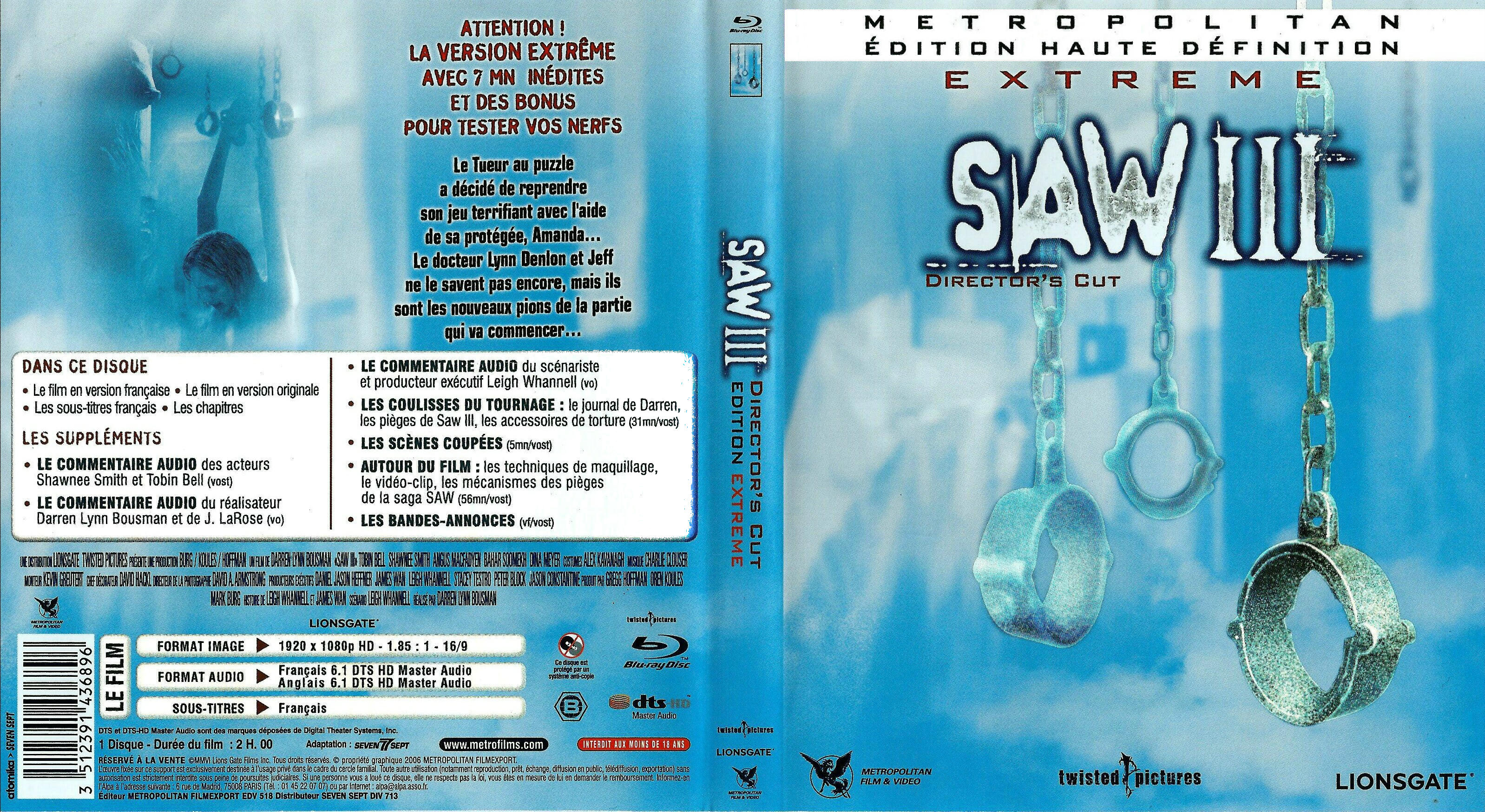 Jaquette DVD Saw 3 (BLU-RAY)