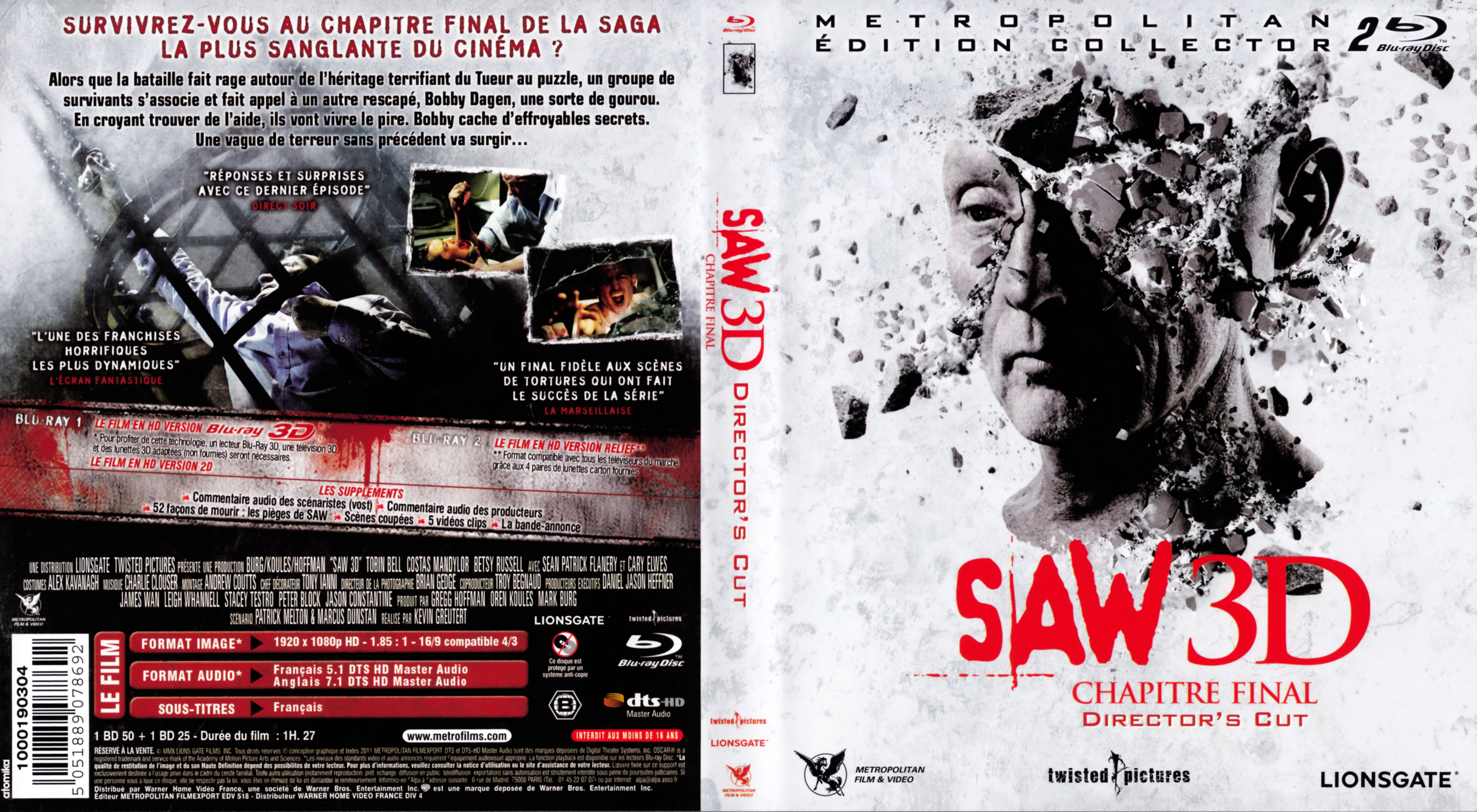 Jaquette DVD Saw 3d (BLU-RAY)