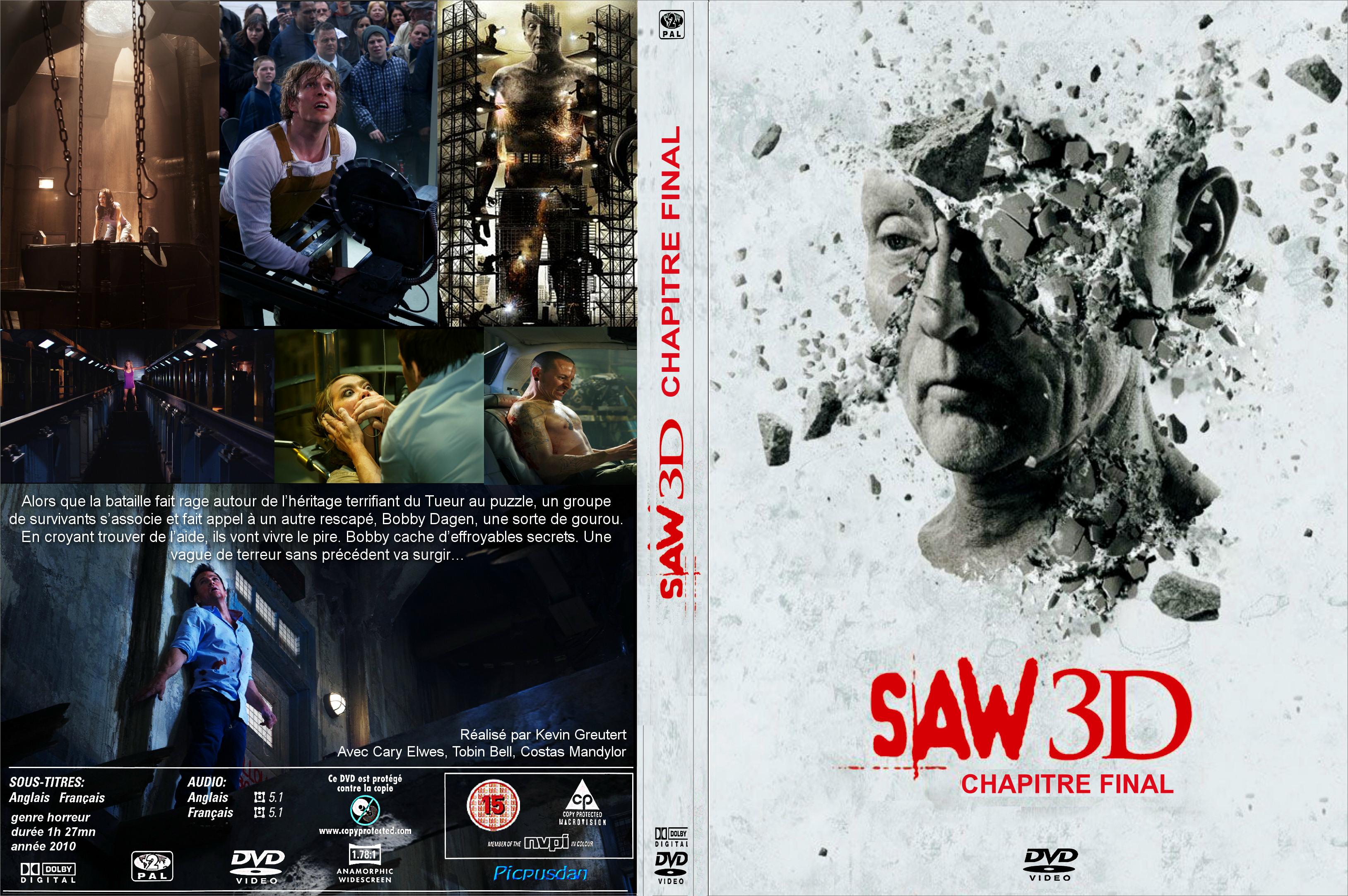 Jaquette DVD Saw 3d custom - SLIM