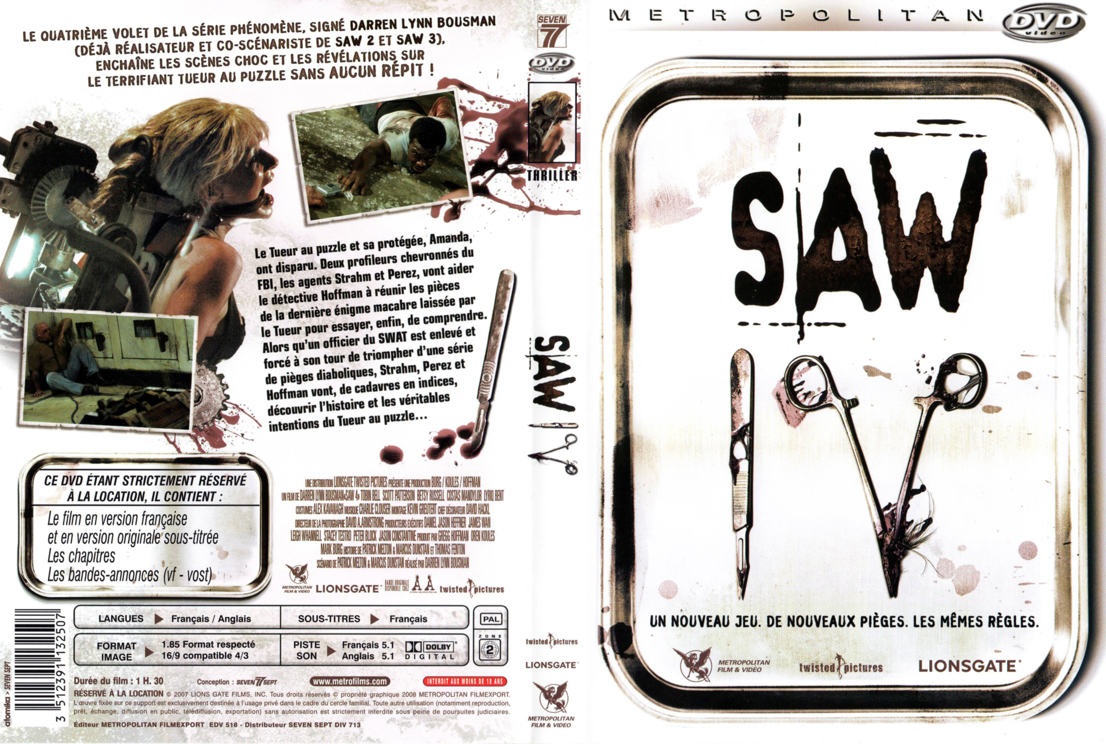 Jaquette DVD Saw 4