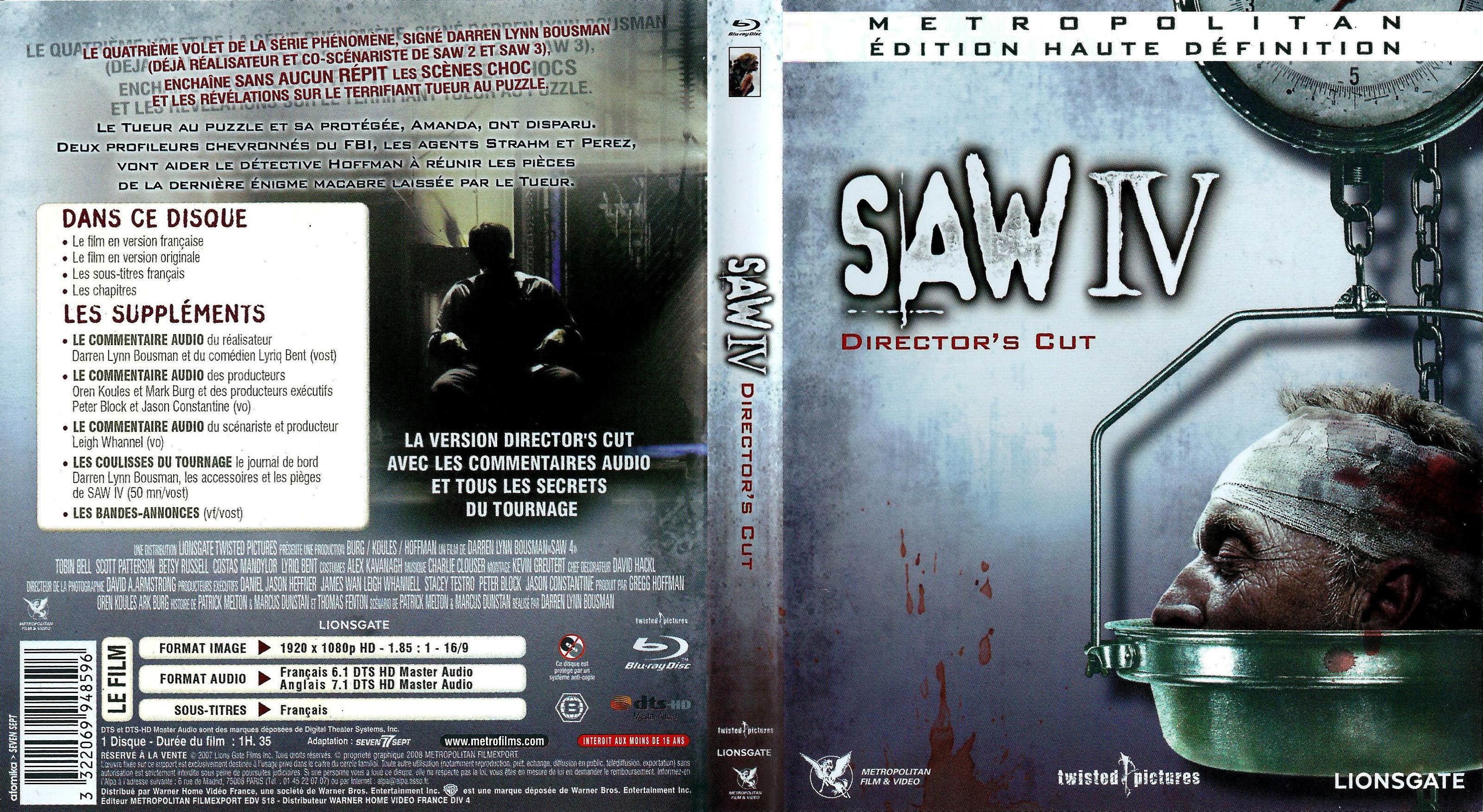 Jaquette DVD Saw 4 (BLU-RAY)