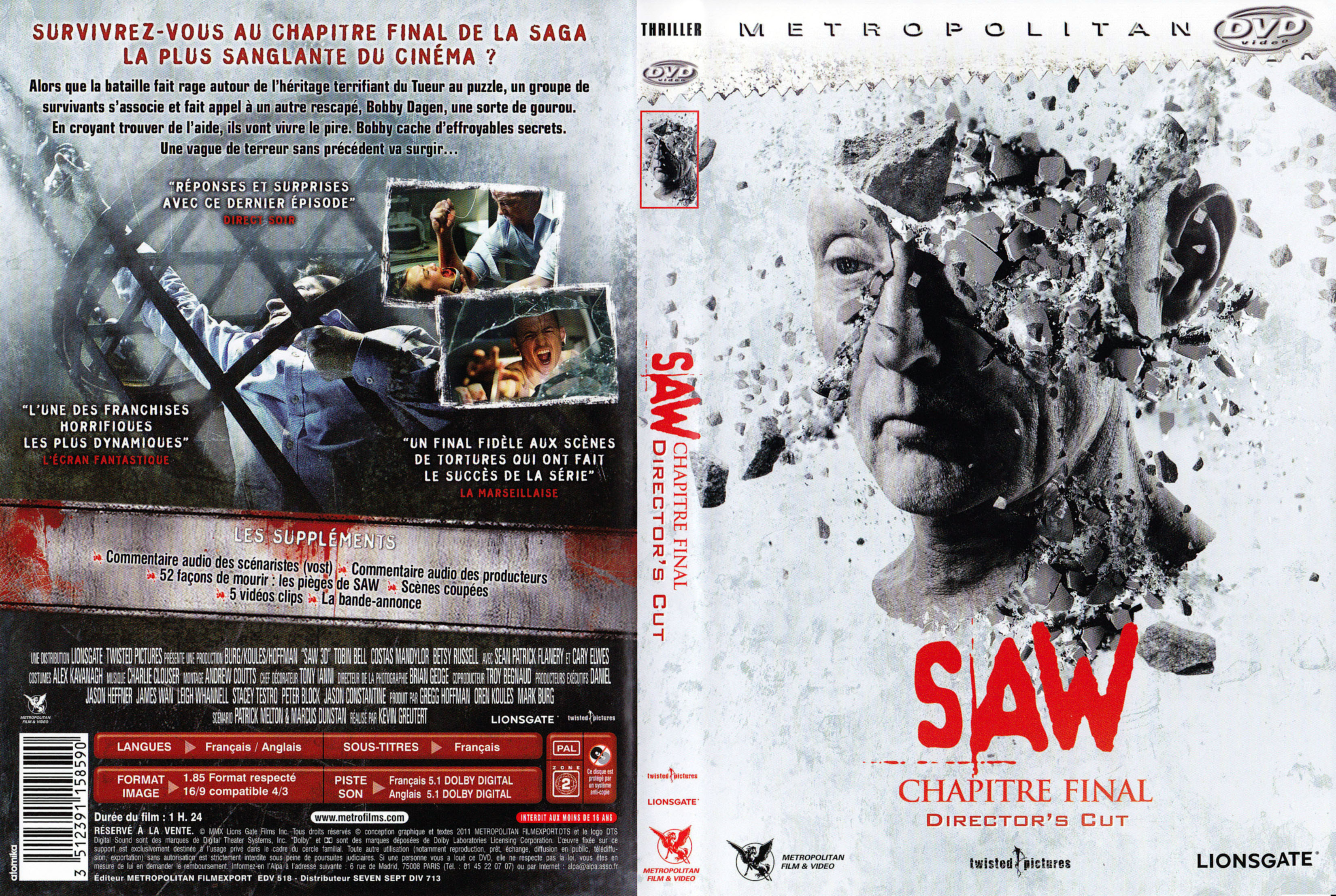 Jaquette DVD Saw Chapitre Final