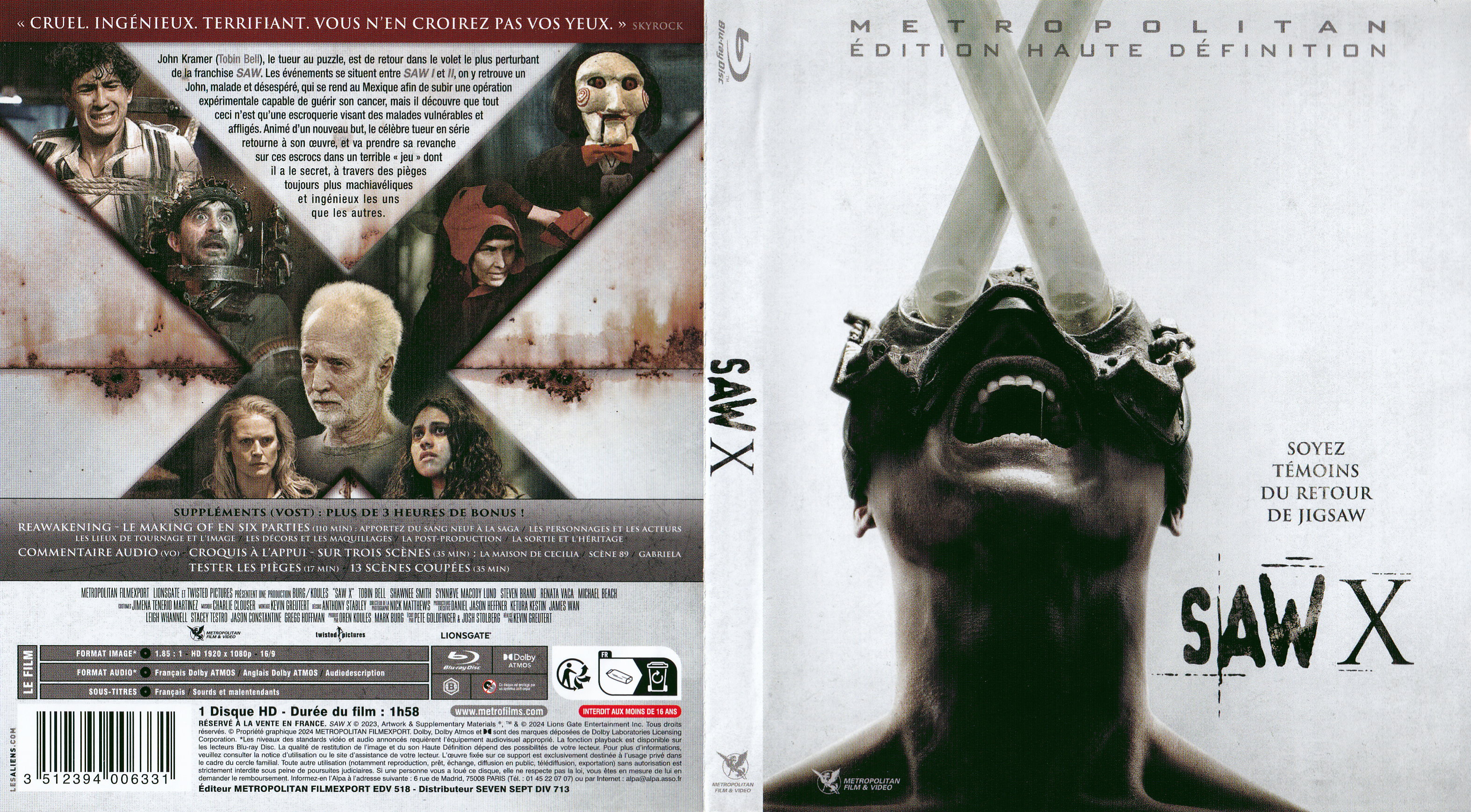 Jaquette DVD Saw X (BLU-RAY)