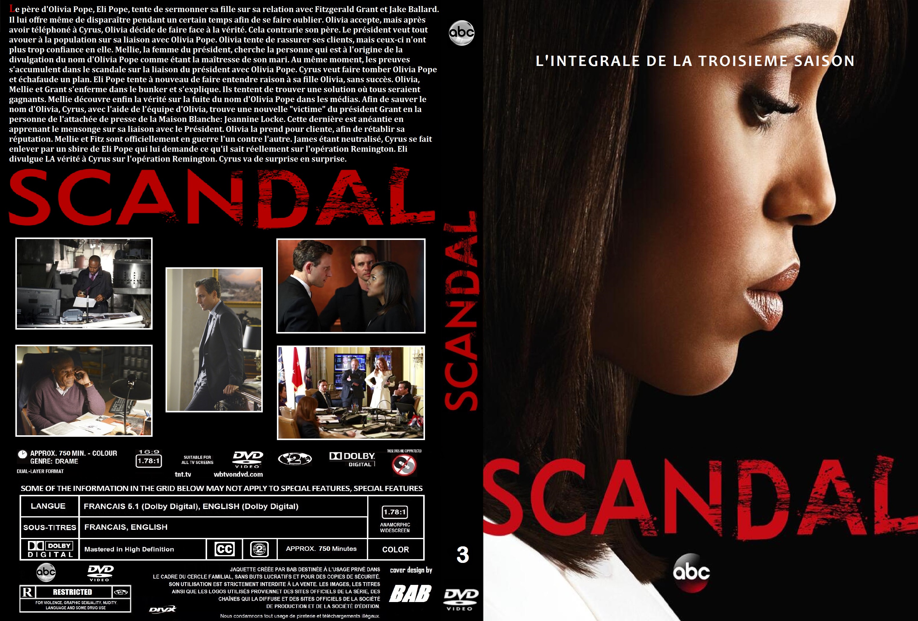 Jaquette DVD Scandal Saison 3 custom