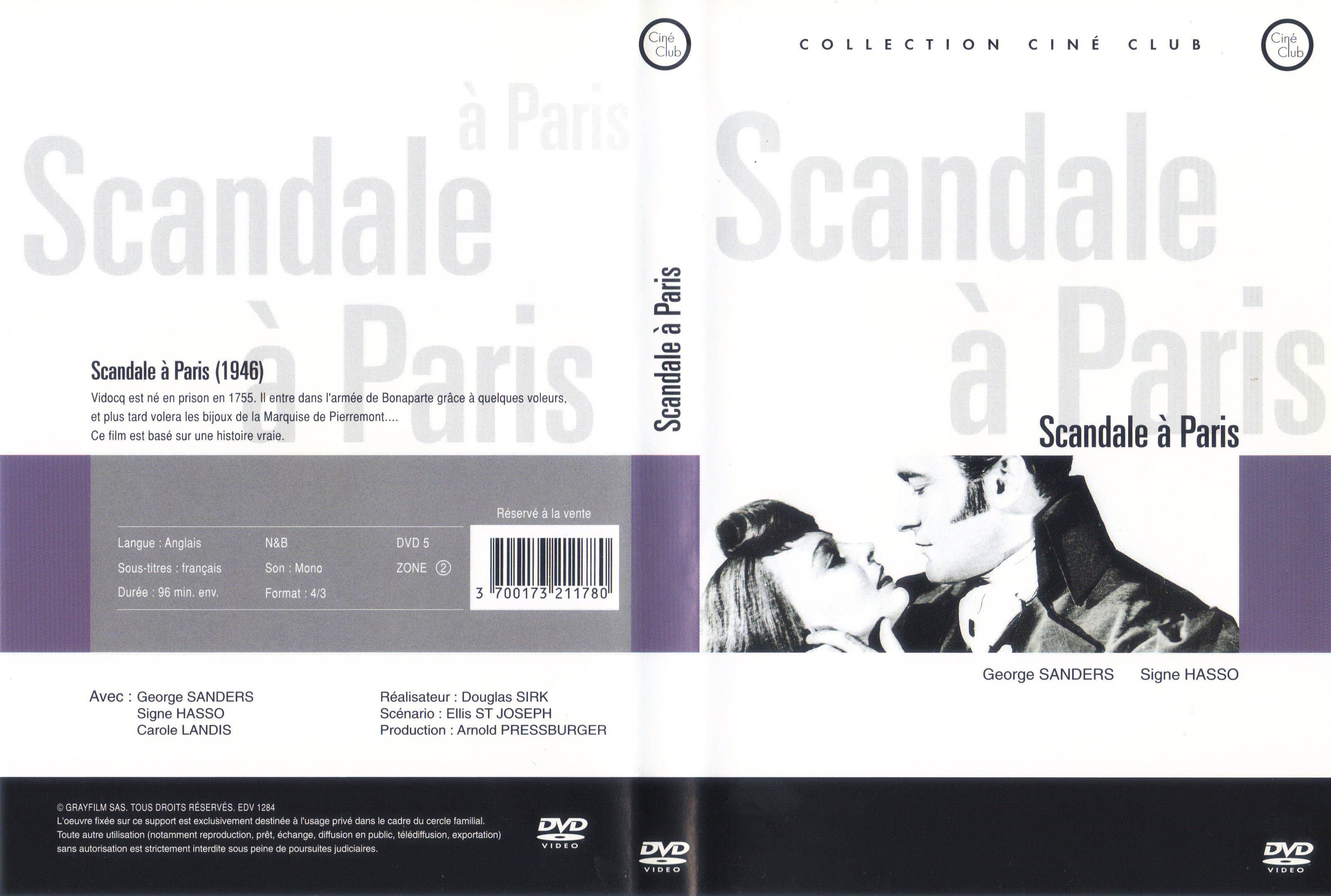 Jaquette DVD Scandale  Paris