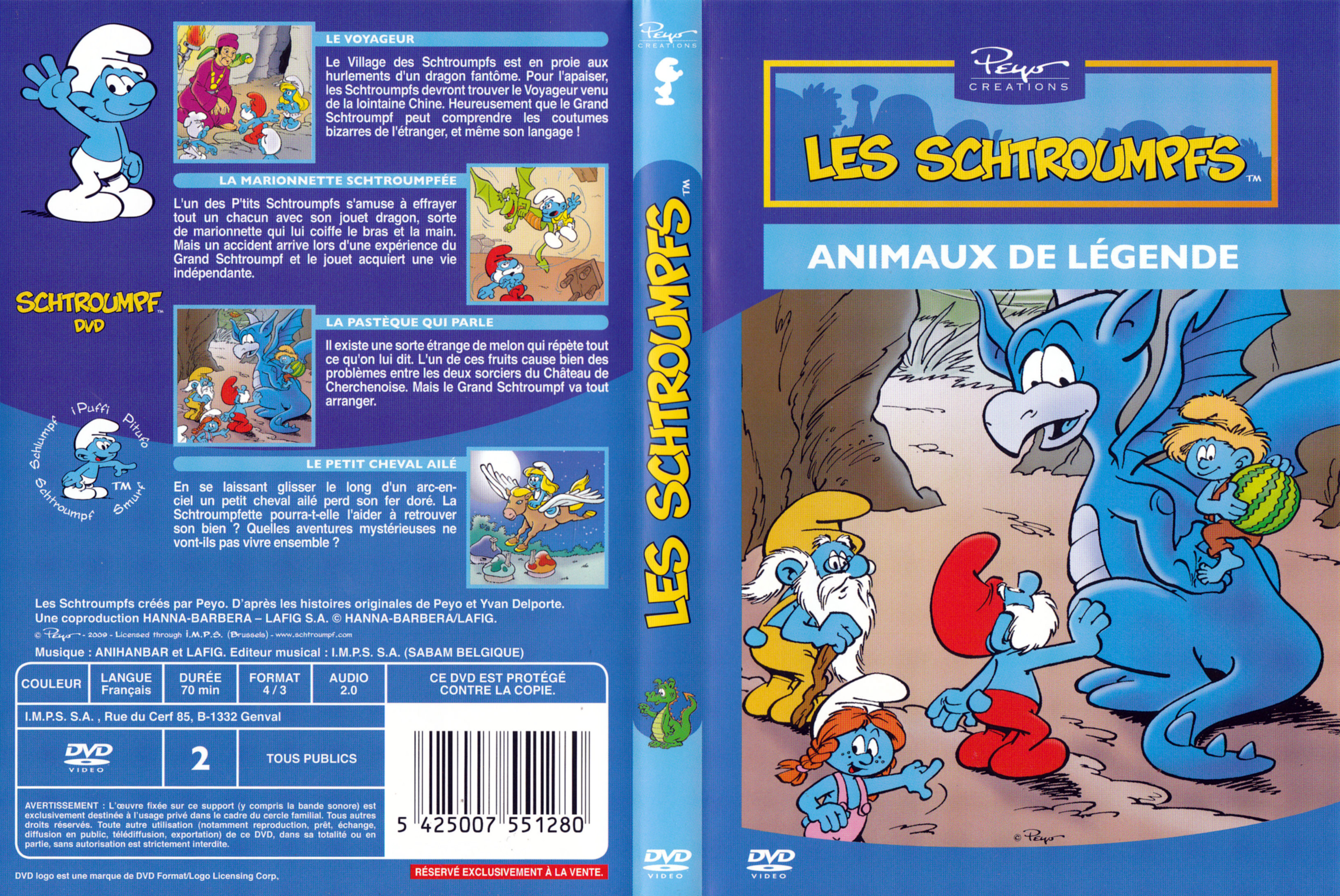 Jaquette DVD Schtroumpfs - Animaux de lgende