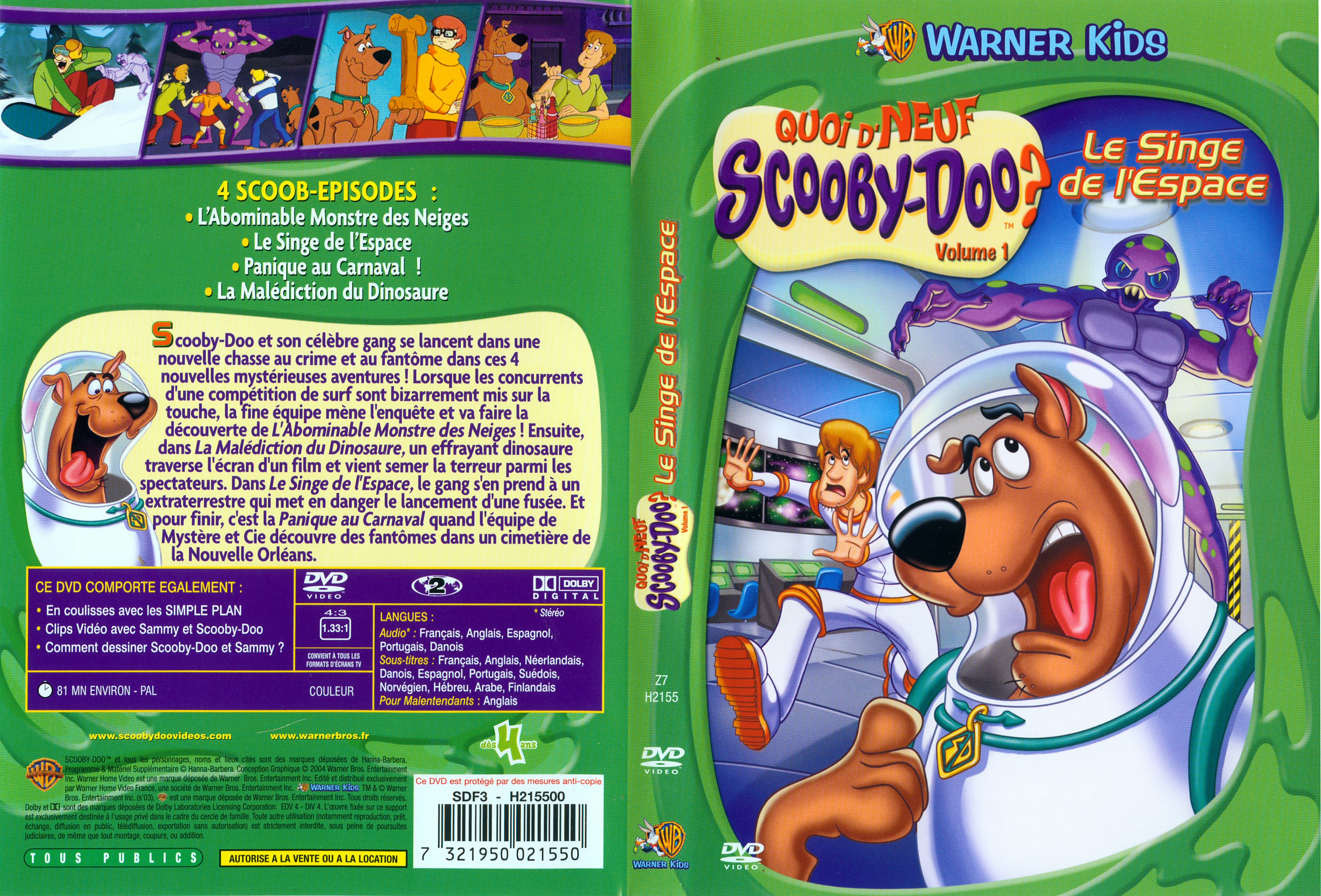 Jaquette DVD Scooby-Doo Le singe de l