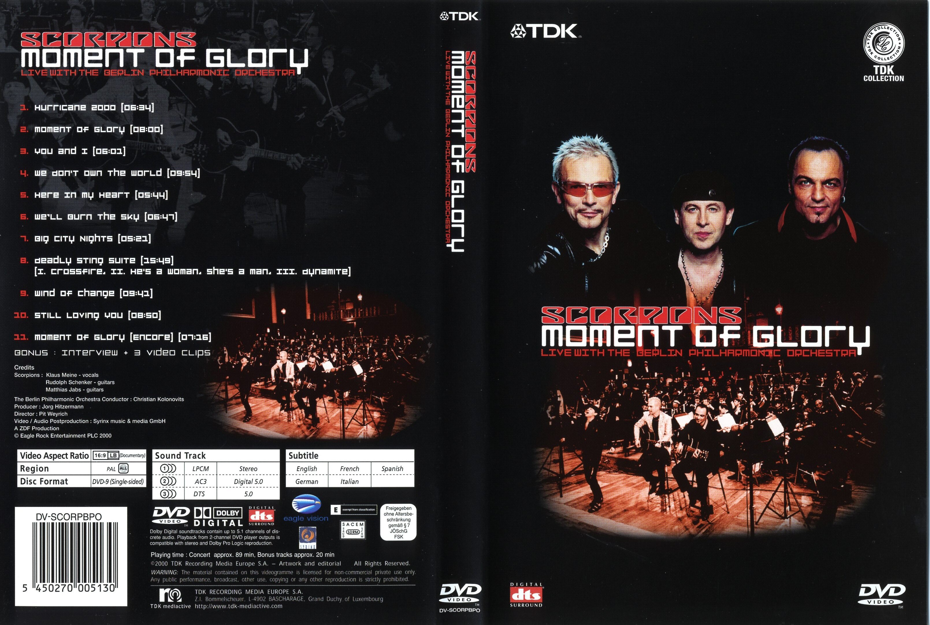Jaquette DVD Scorpions - Moment of glory