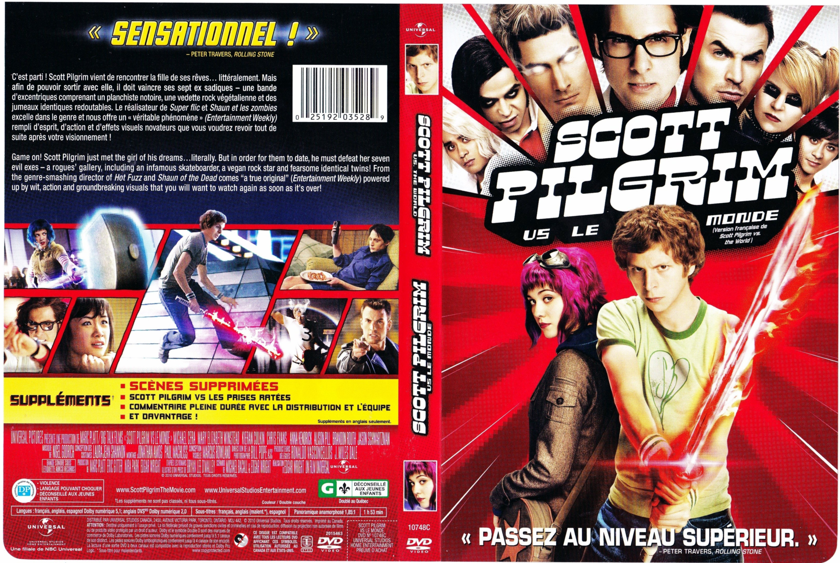 Jaquette DVD Scott Pilgrim Vs le monde (Canadienne)