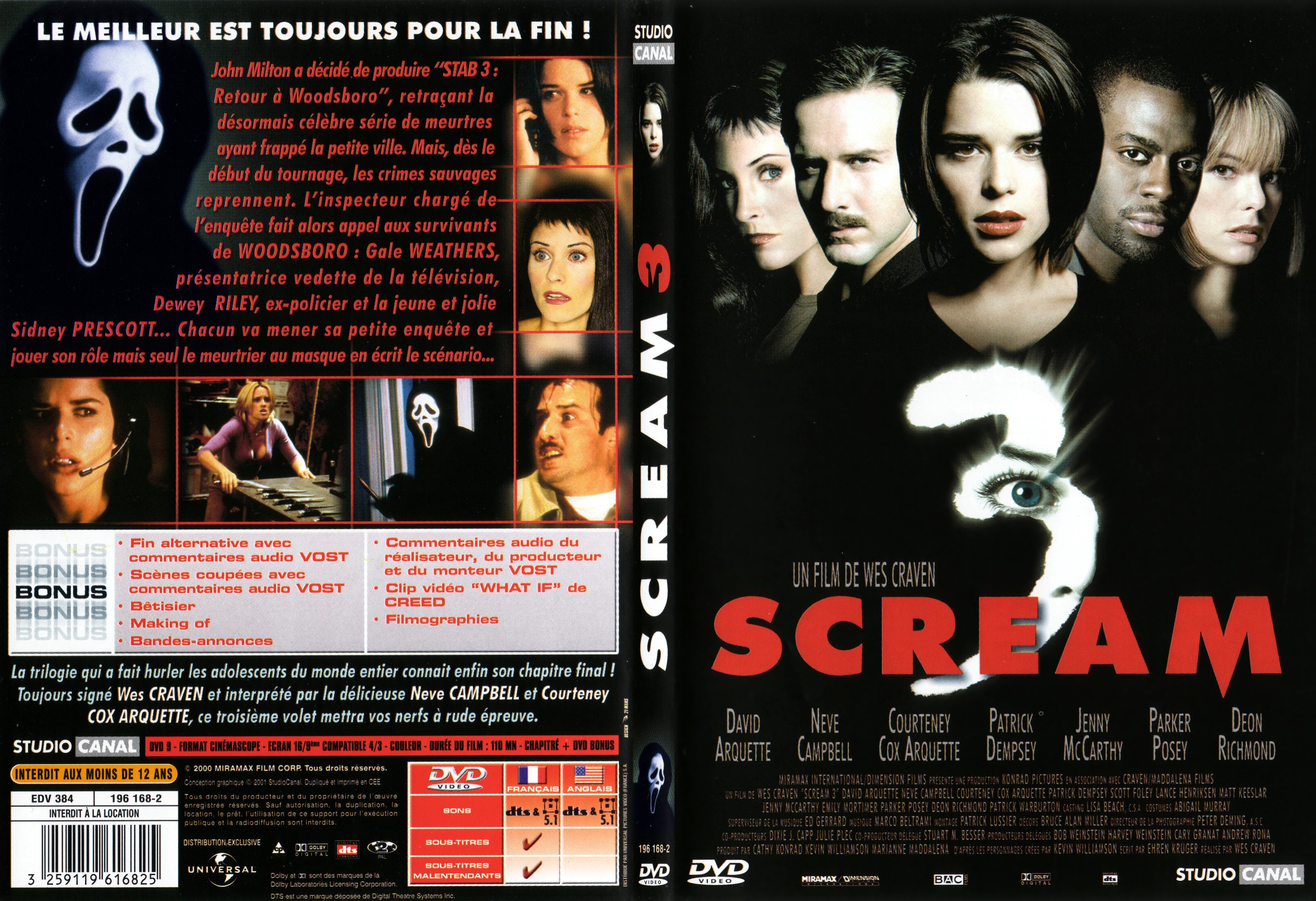 Jaquette DVD Scream 3 - SLIM