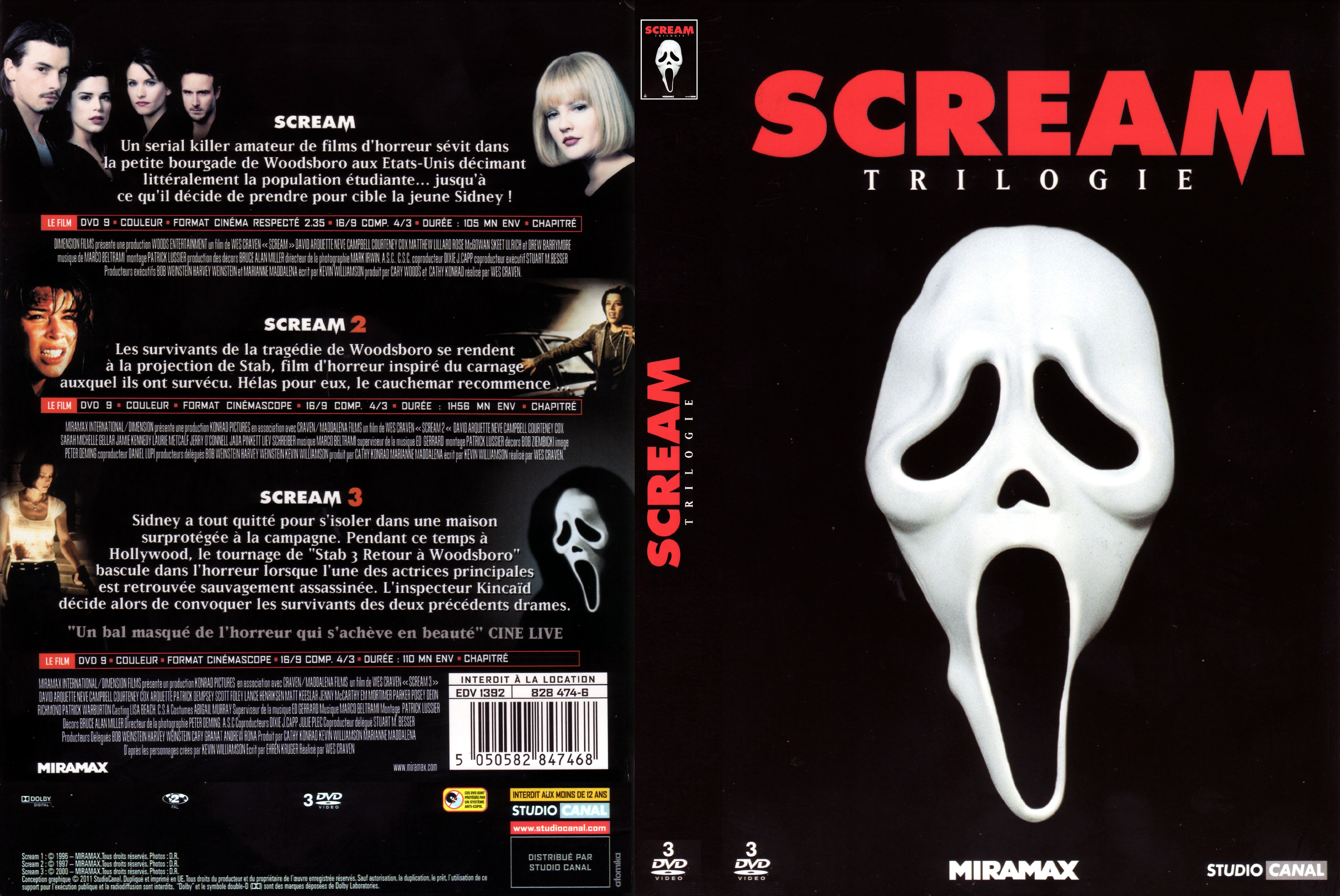 Jaquette DVD Scream Trilogie