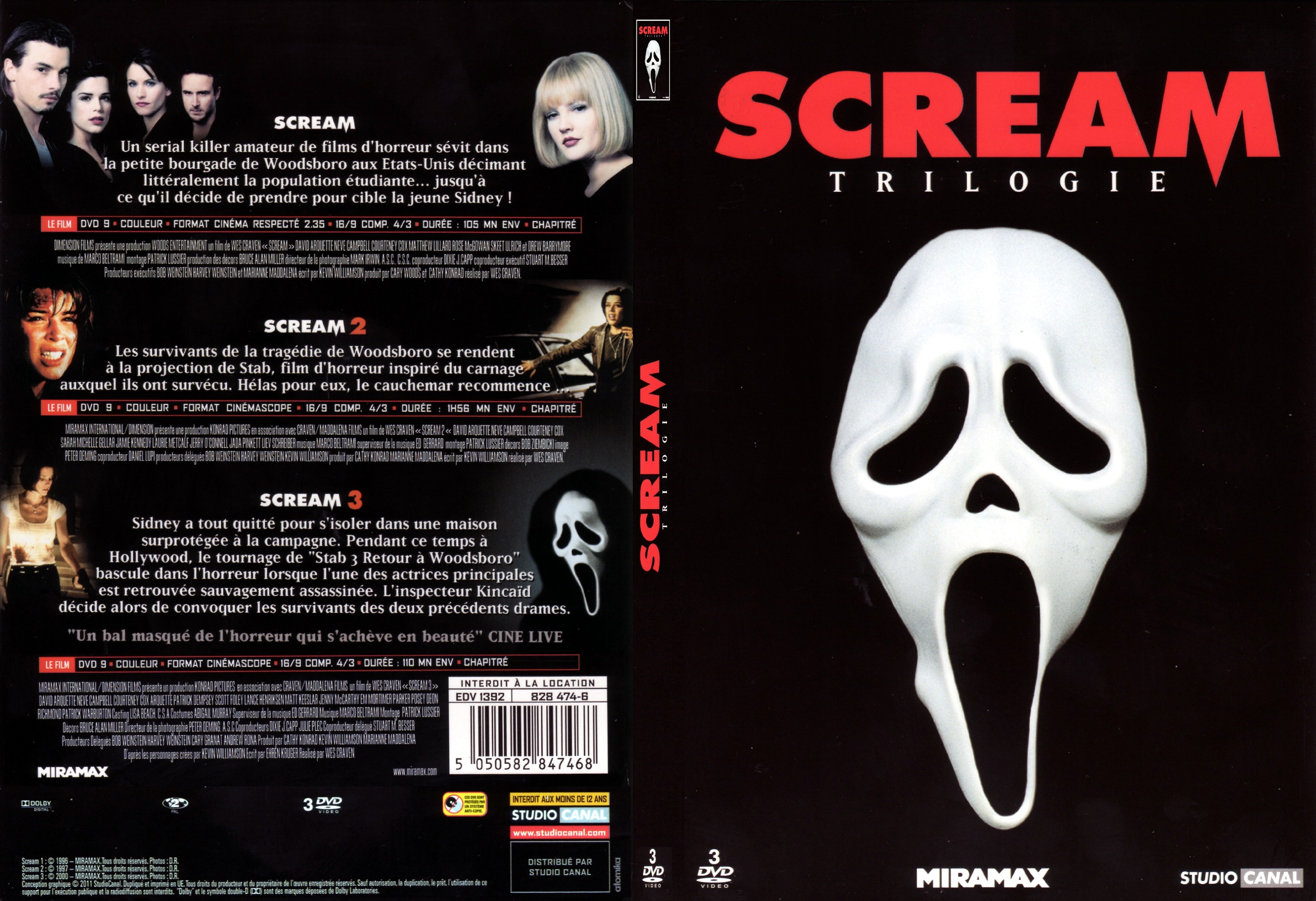 Jaquette DVD Scream (la trilogie) - SLIM