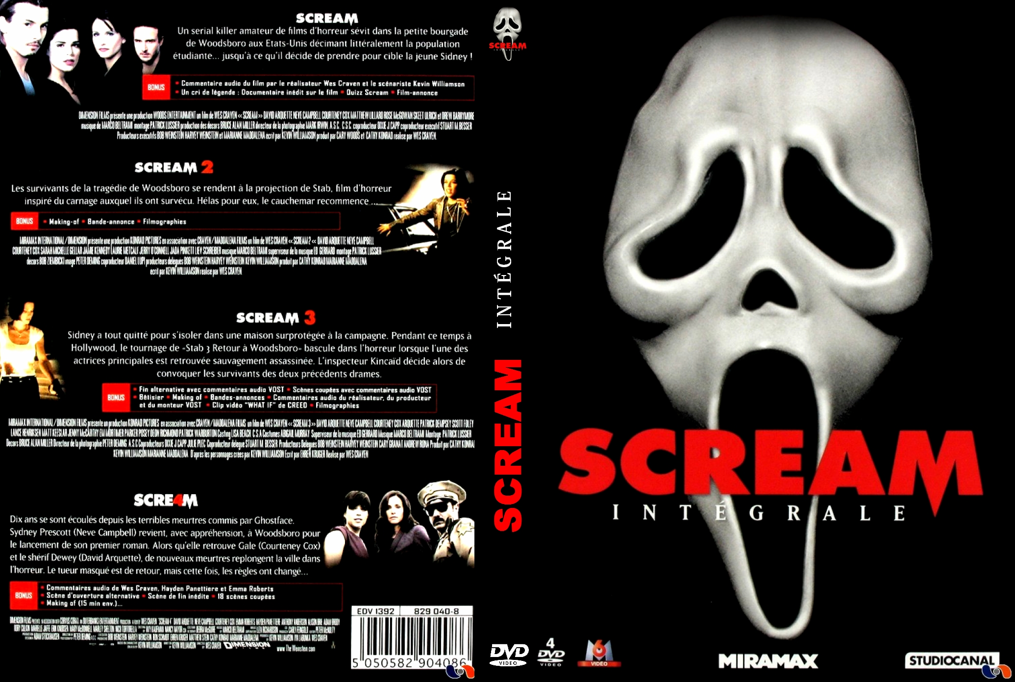 Jaquette DVD Scream intgrale custom