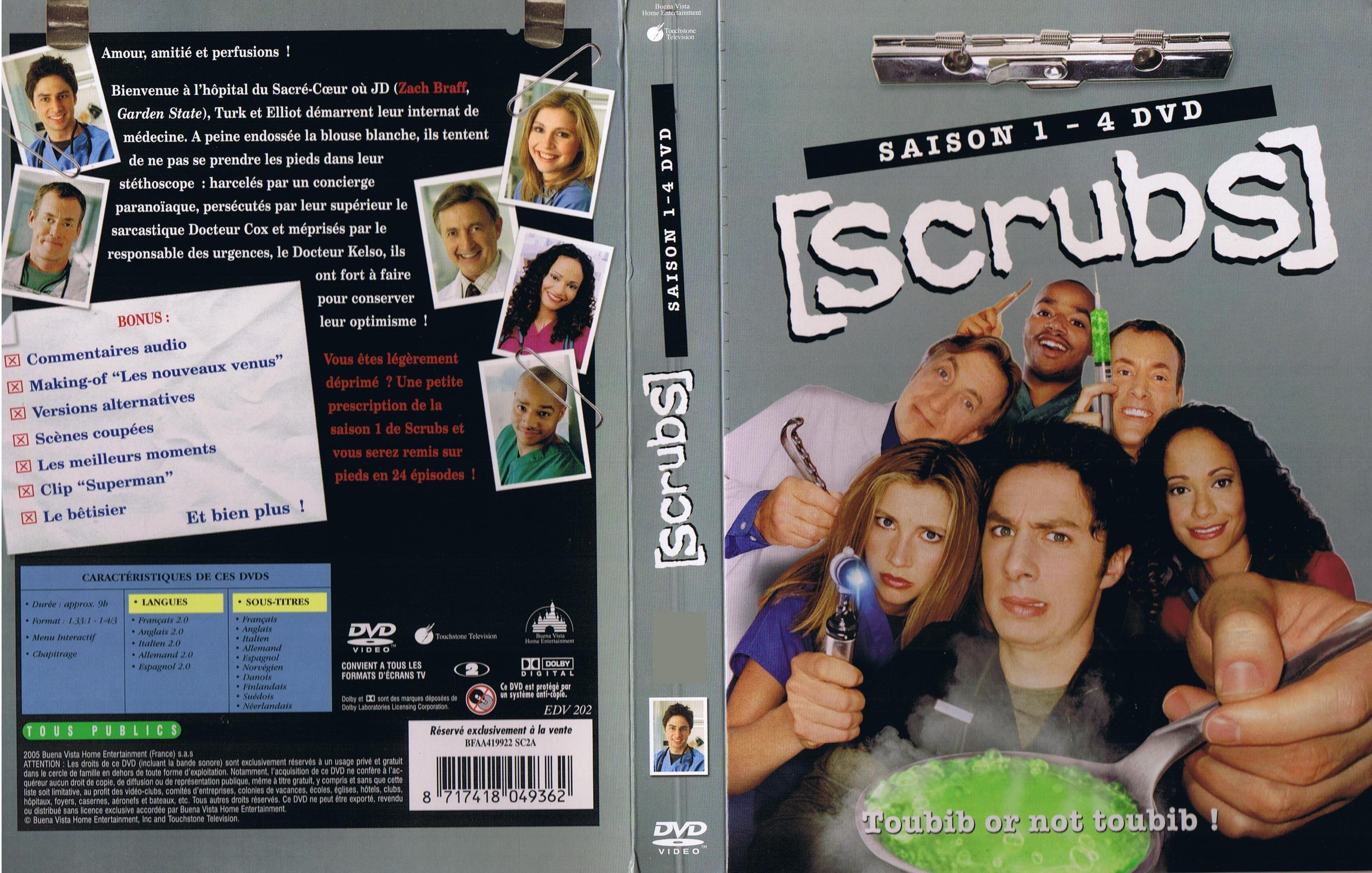 Jaquette DVD Scrubs saison 1 COFFRET