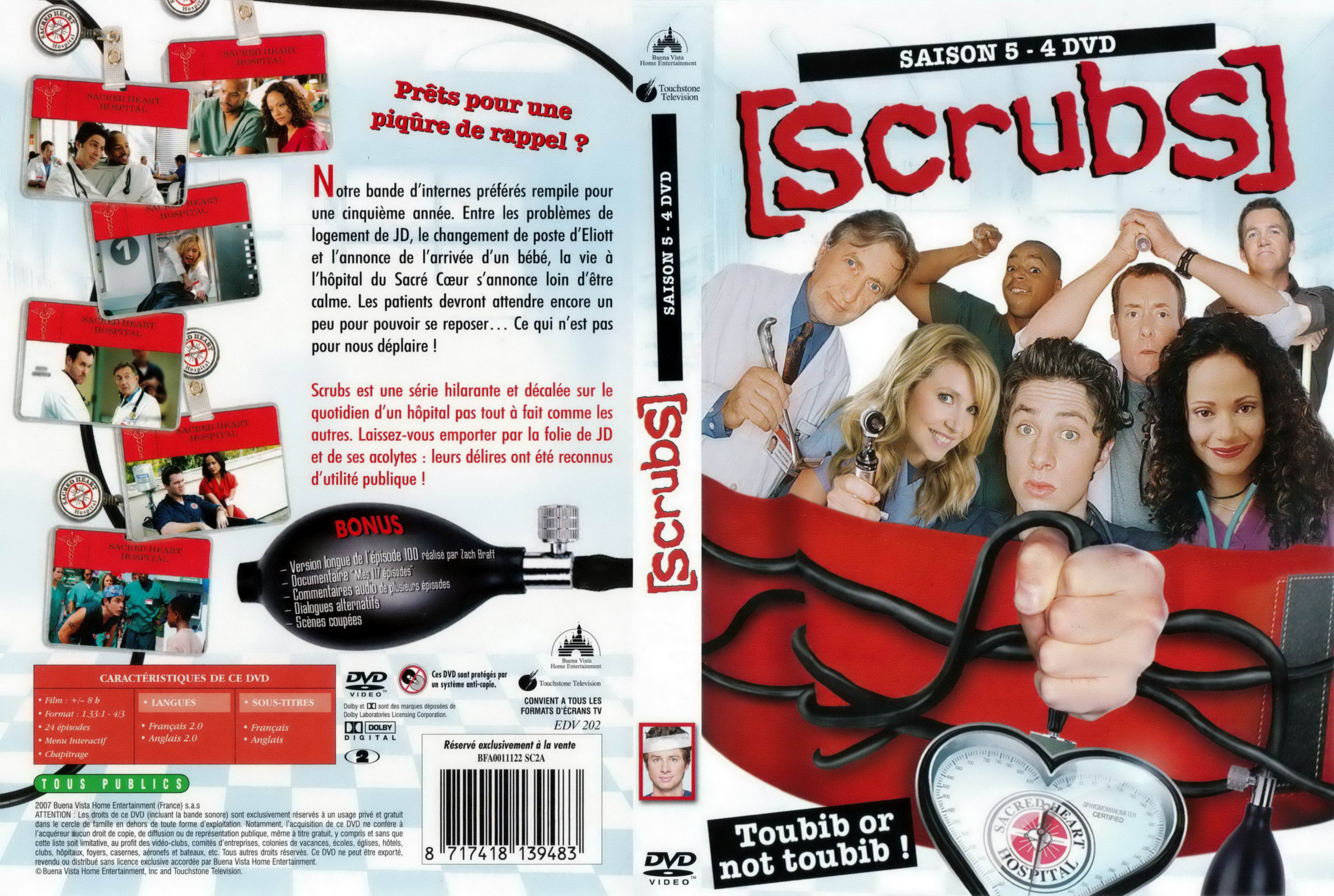 Jaquette DVD Scrubs saison 5 COFFRET