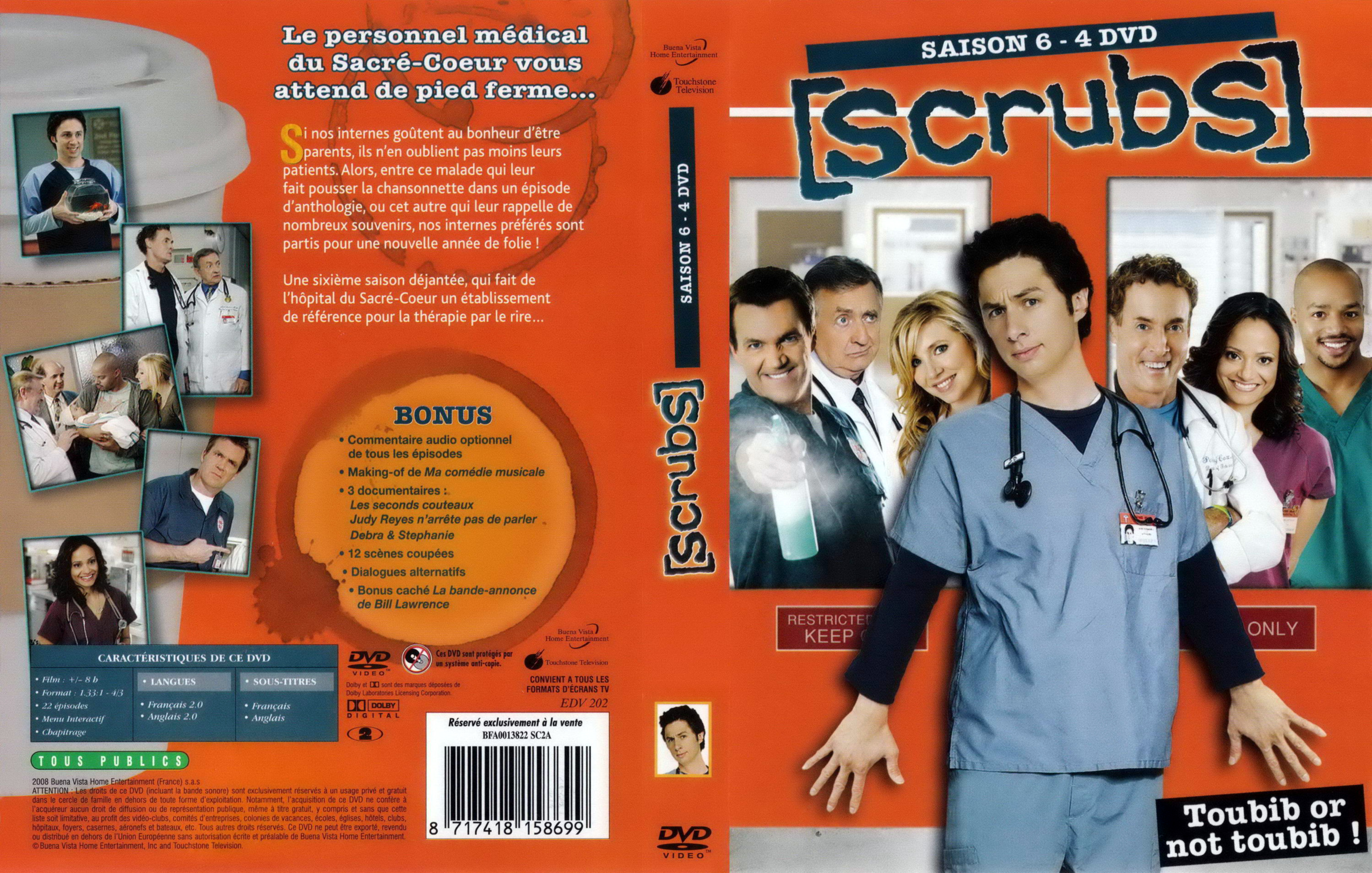 Jaquette DVD Scrubs saison 6 COFFRET