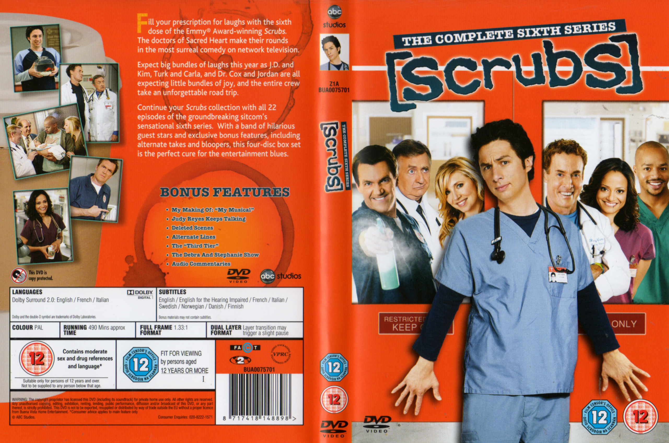 Jaquette DVD Scrubs saison 6 COFFRET Zone 1
