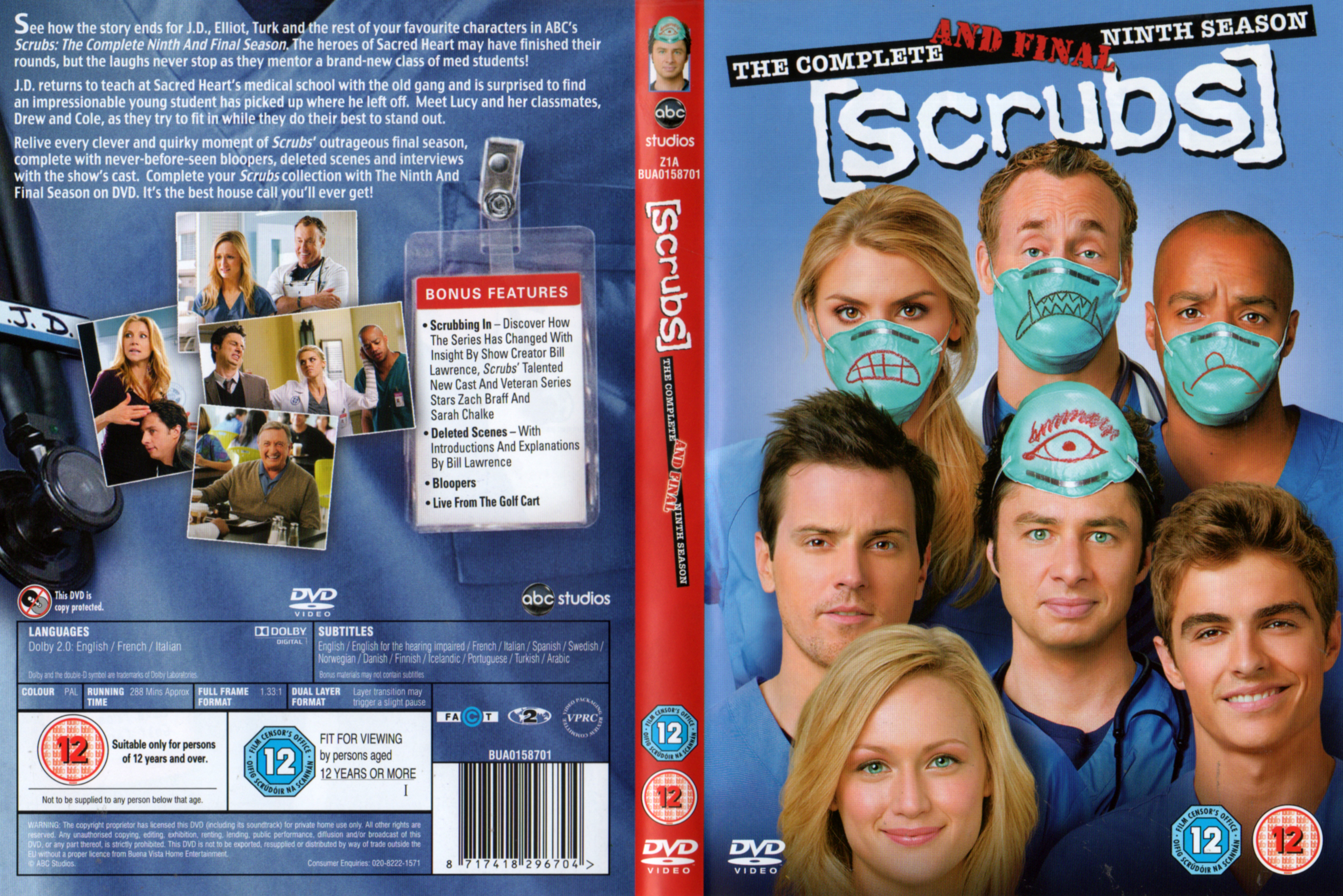 Jaquette DVD Scrubs saison 9 COFFRET Zone 1